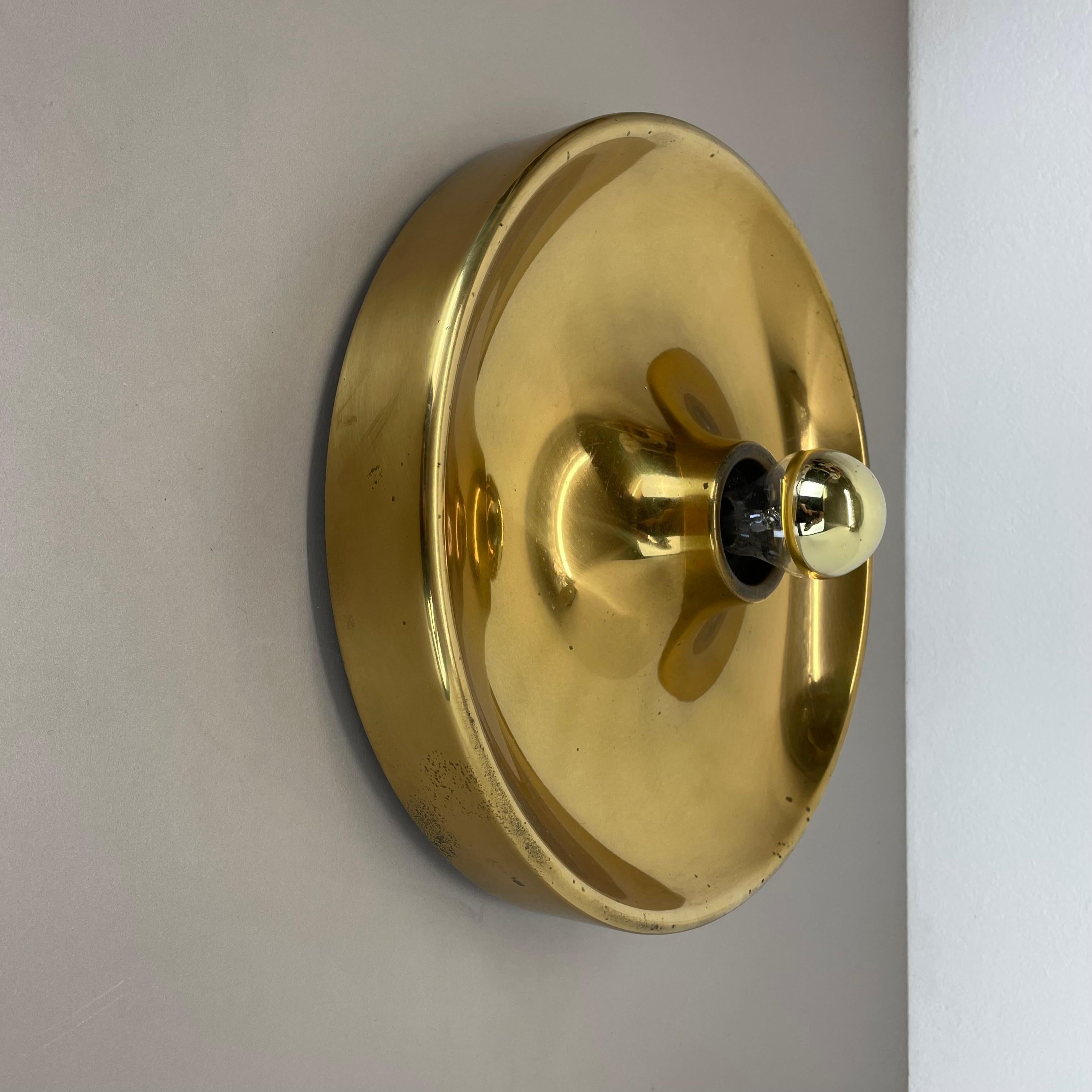 20th Century Large 39cm GOLDEN Charlotte Perriand Style Disc Wall Lights, Germany 1960s For Sale