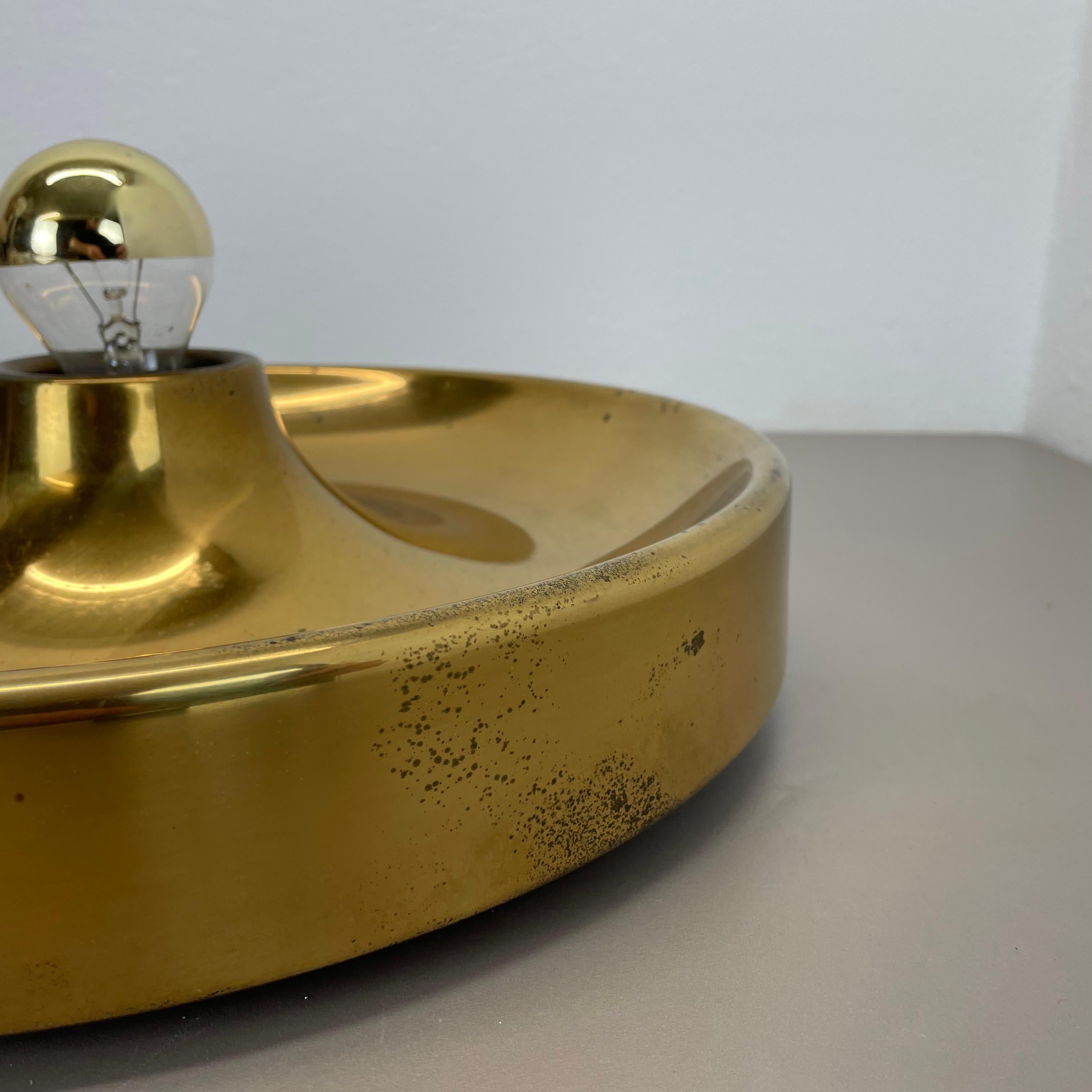 Large 39cm GOLDEN Charlotte Perriand Style Disc Wall Lights, Germany 1960s For Sale 1