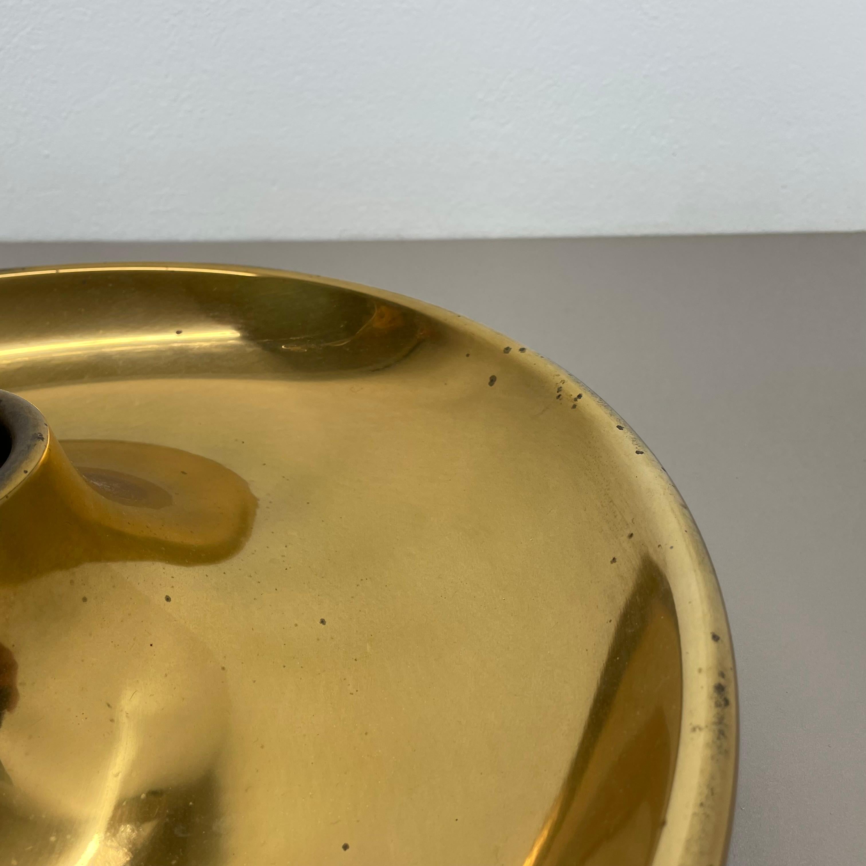 Large 39cm GOLDEN Charlotte Perriand Style Disc Wall Lights, Germany 1960s For Sale 2