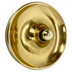 Large 39cm GOLDEN Charlotte Perriand Style Disc Wall Lights, Germany 1960s