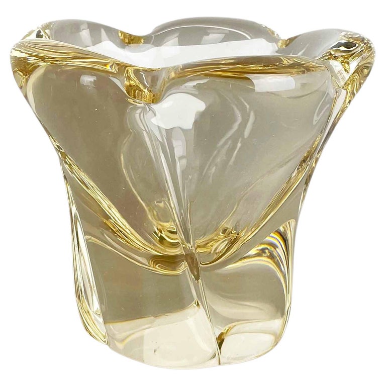 Large 3kg Crystal Glass Centerpiece Shell Bowl by DAUM Nancy, France