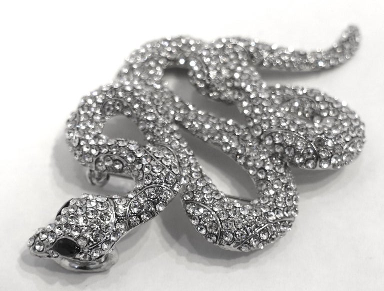 Large 4 “Crystal Snake Brooch/Pendant at 1stDibs