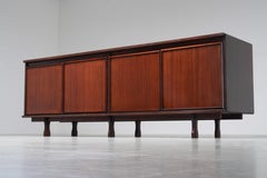 Large 4-door Credenza in Oak and Teak, Italy, 1960's