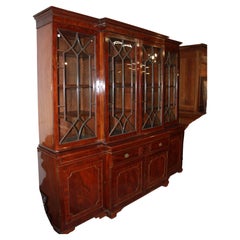 Large 4-door Mahogany English Bookcase from the 1800s Regency era