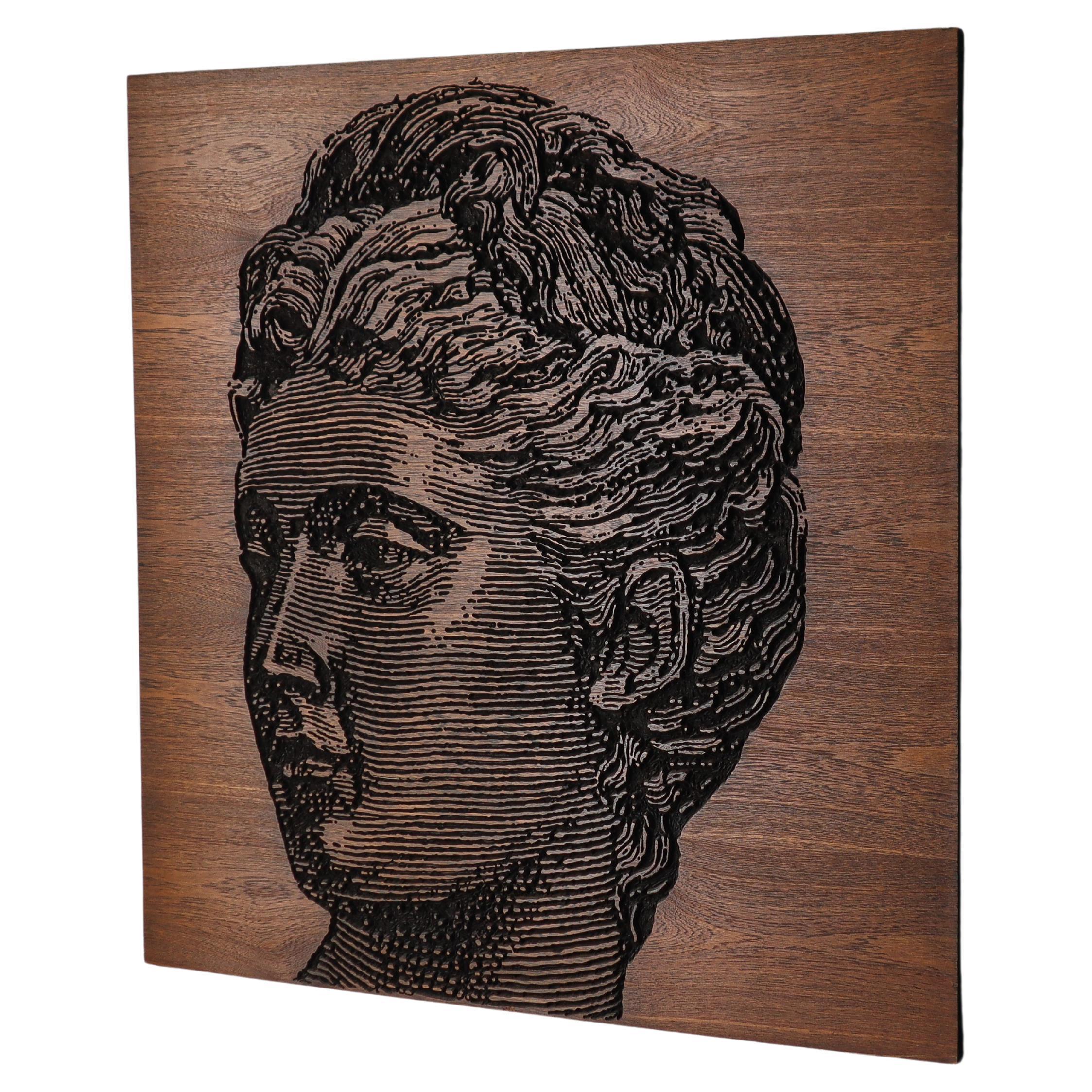 Large 4 Foot Hand Carved Feminist Art Wall Panel  For Sale