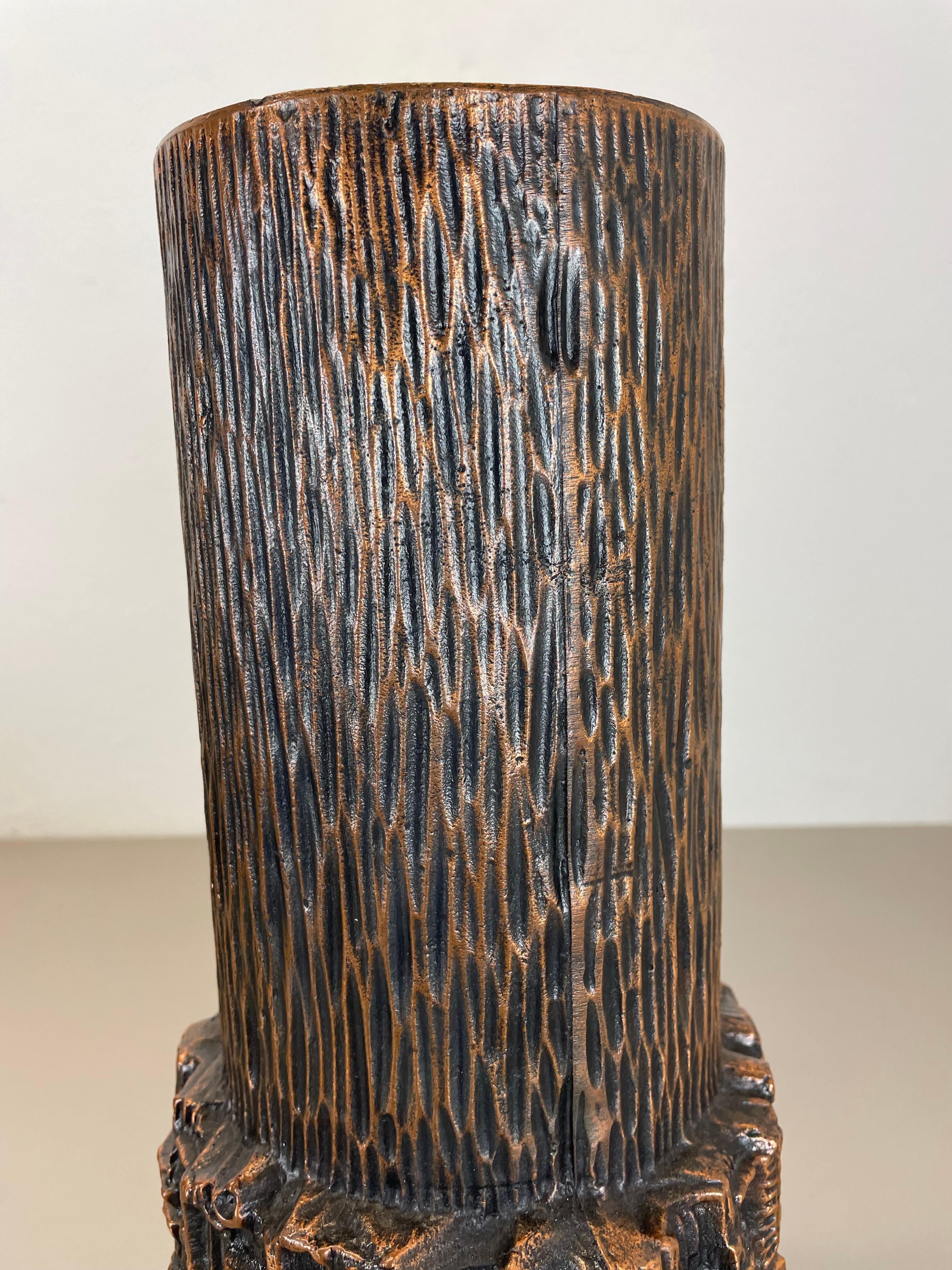 Large 40cm 6.7kg Modernist Sculptural Brutalist metal Vase, Germany, 1970s For Sale 6