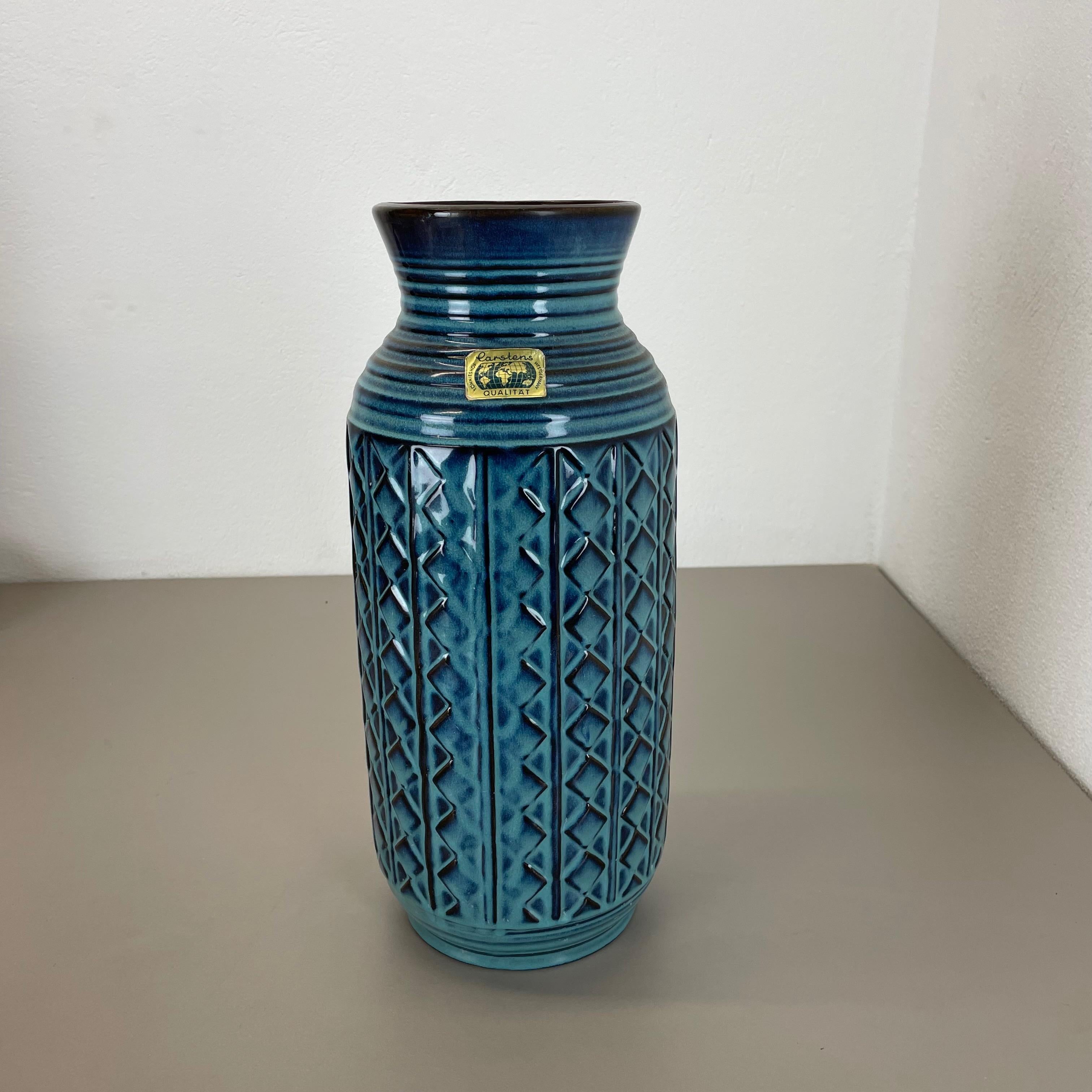 Mid-Century Modern Large 40cm Ceramic Brutalist Vase Fat Lava Carstens Tönnieshof, Germany, 1970s For Sale