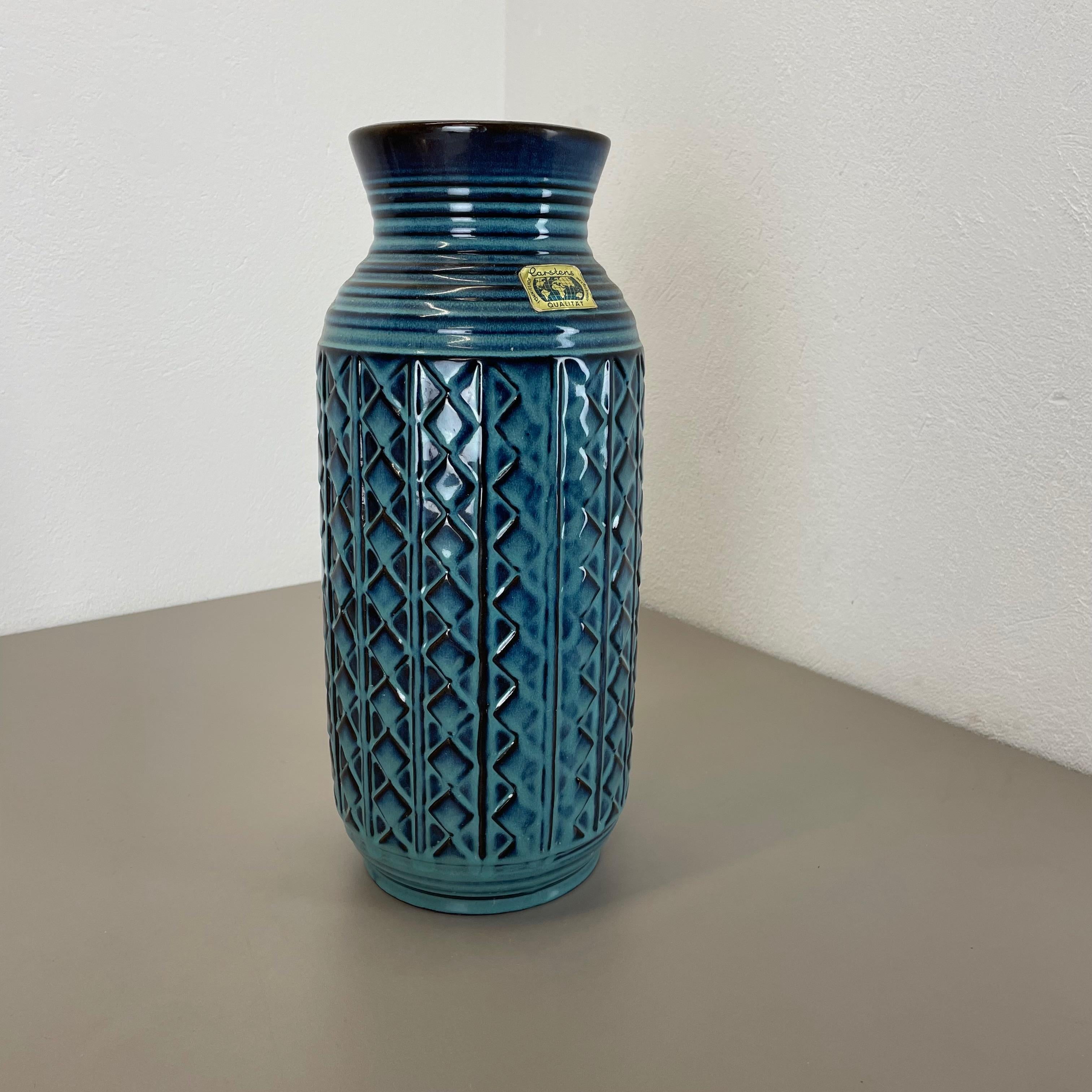 Large 40cm Ceramic Brutalist Vase Fat Lava Carstens Tönnieshof, Germany, 1970s In Good Condition For Sale In Kirchlengern, DE