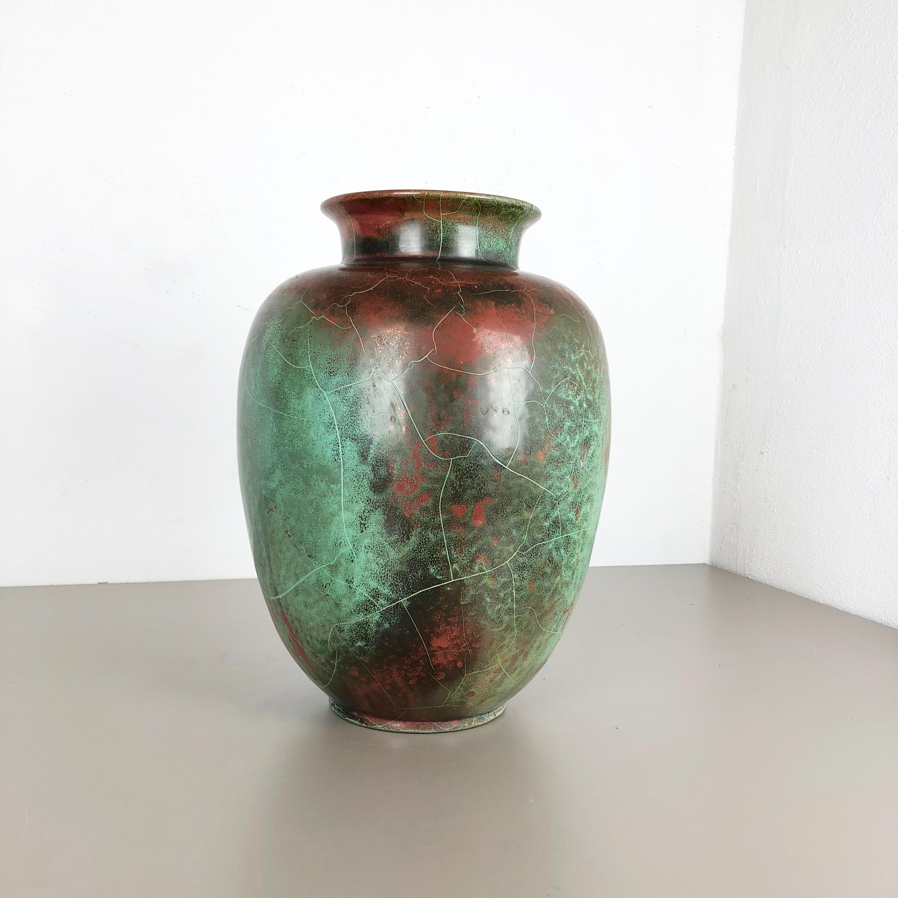 Mid-Century Modern Large Ceramic Studio Pottery Vase Richard Uhlemeyer, Hannover Germany, 1940s For Sale