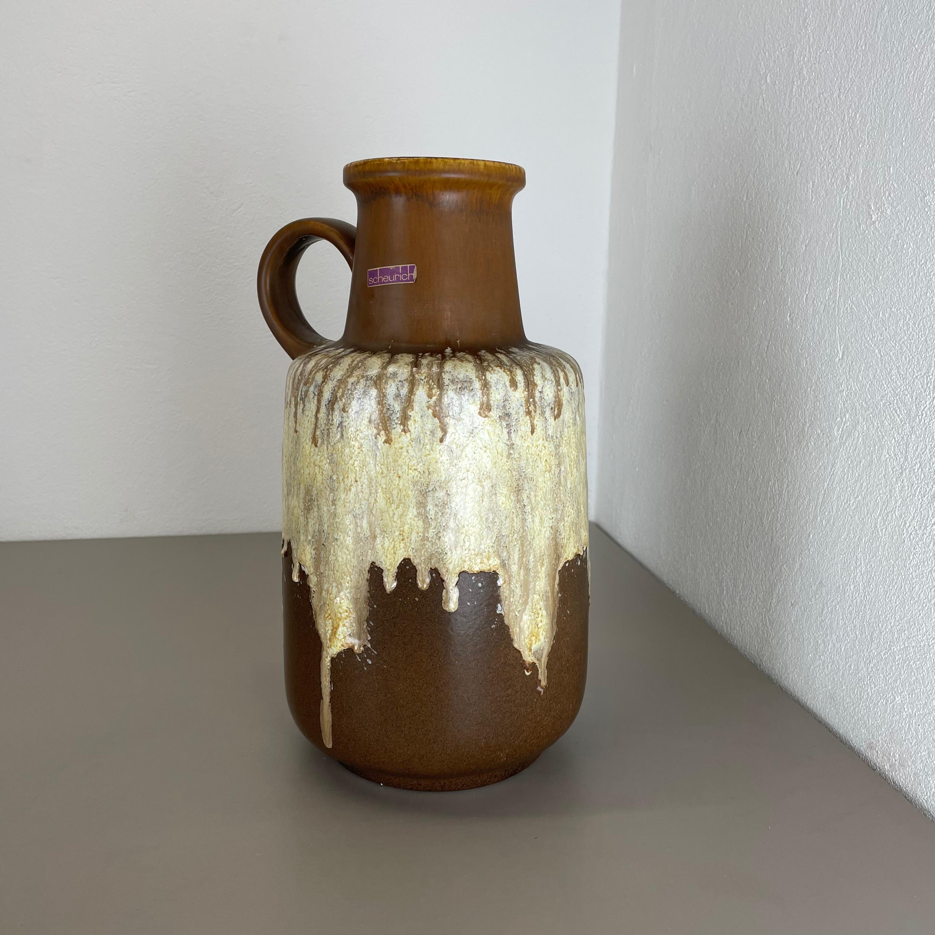 Large Pottery Fat Lava Multi Color Floor Vase Made by Scheurich, 1970s In Good Condition For Sale In Kirchlengern, DE