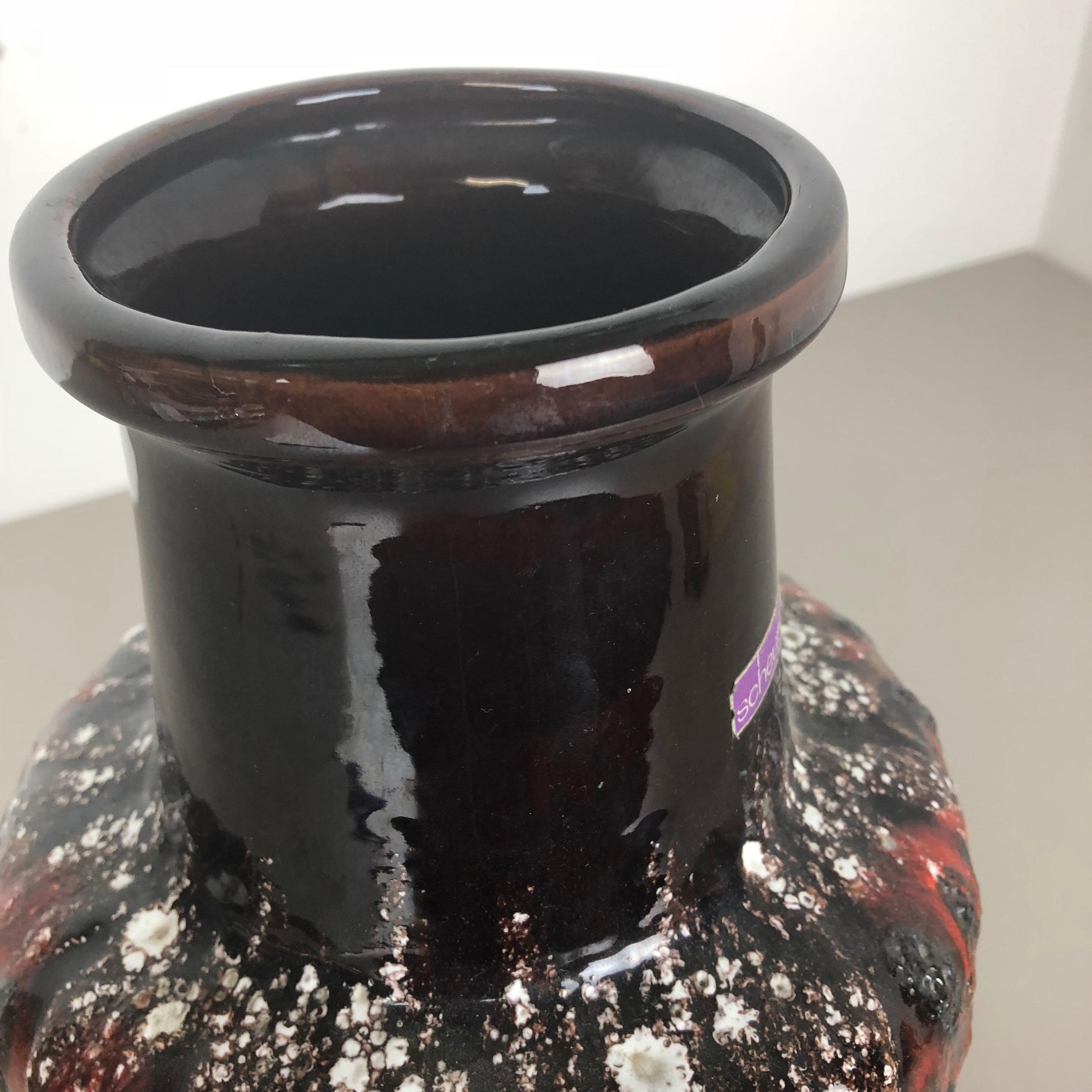 Large Pottery Super Multi-Color Fat Lava Vase Scheurich WGP, 1970s For Sale 4