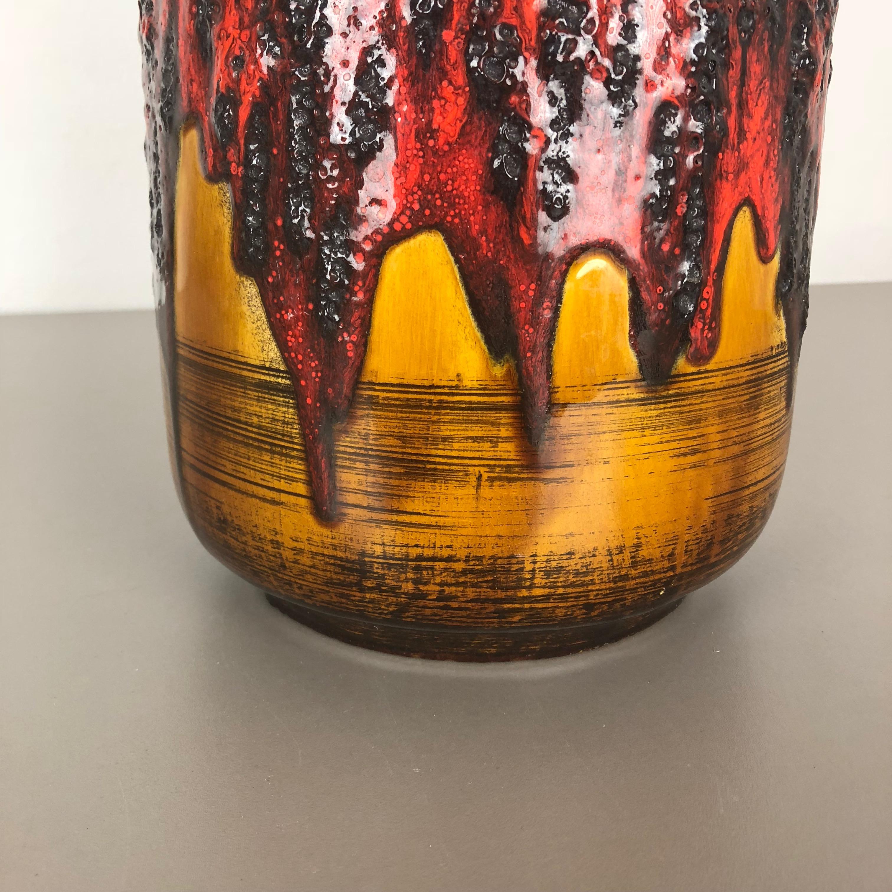 Large Pottery Super Multi-Color Fat Lava Vase Scheurich WGP, 1970s For Sale 5