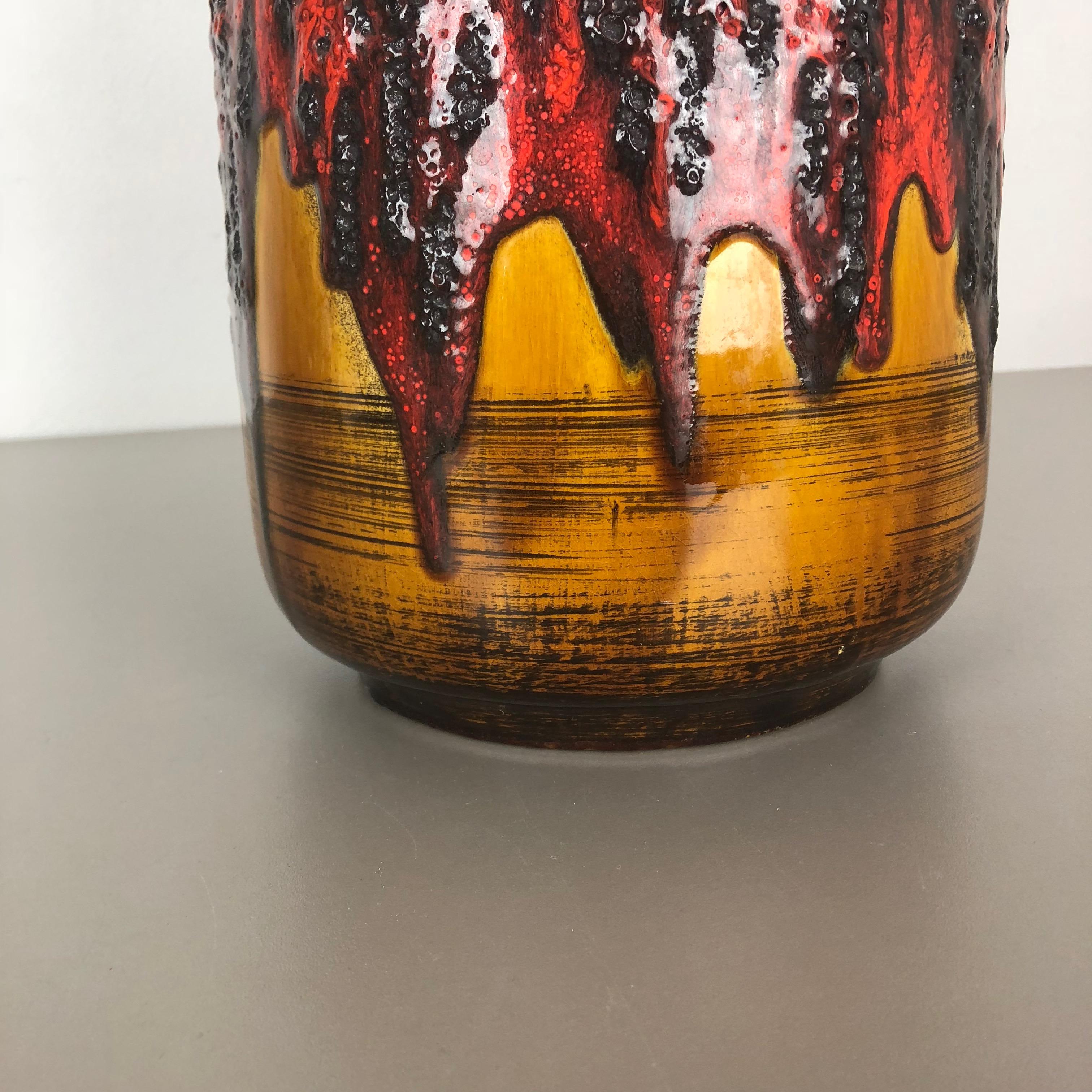 Large Pottery Super Multi-Color Fat Lava Vase Scheurich WGP, 1970s For Sale 7