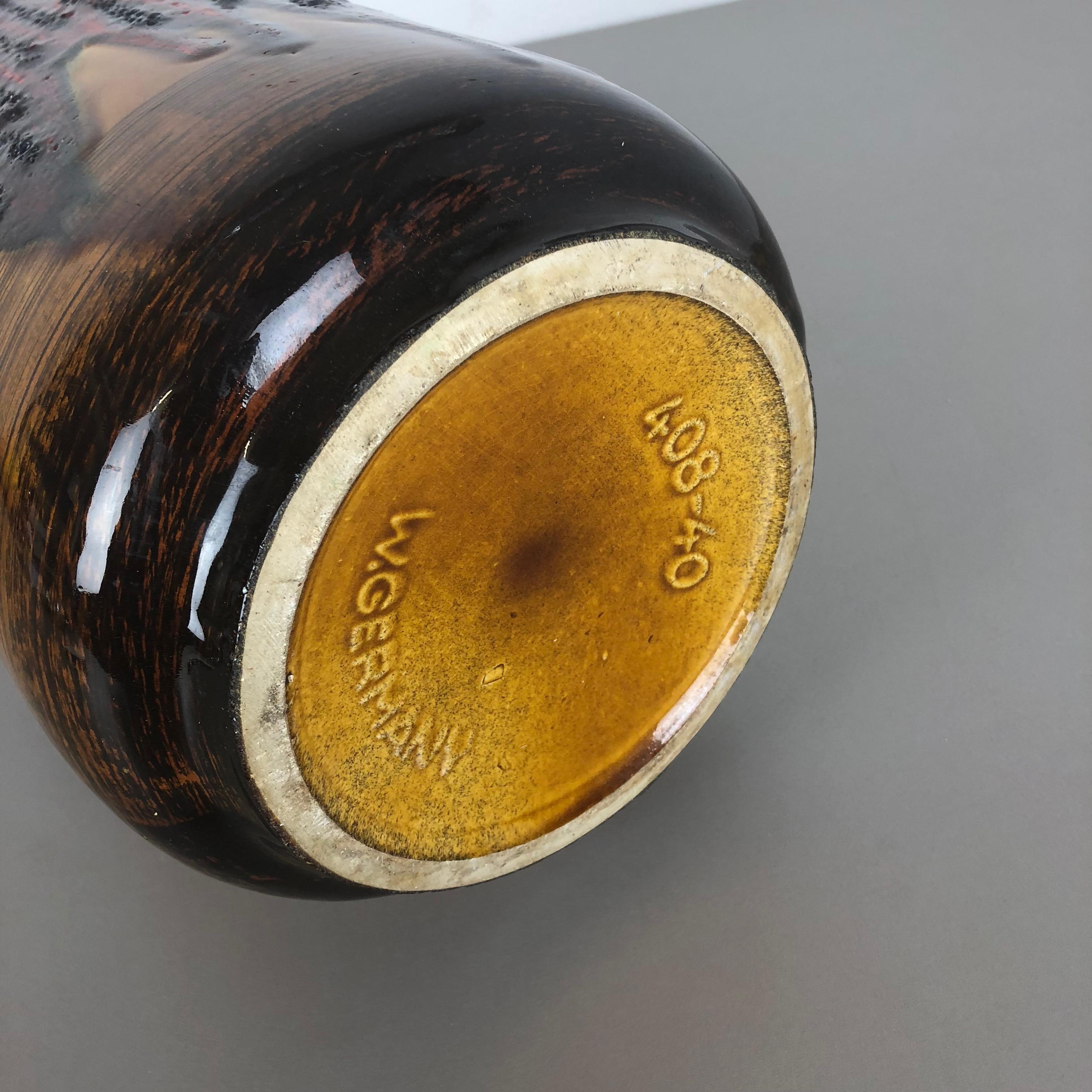 Large Pottery Super Multi-Color Fat Lava Vase Scheurich WGP, 1970s For Sale 11