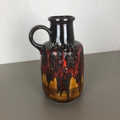 Large Pottery Super Multi-Color Fat Lava Vase Scheurich WGP, 1970s