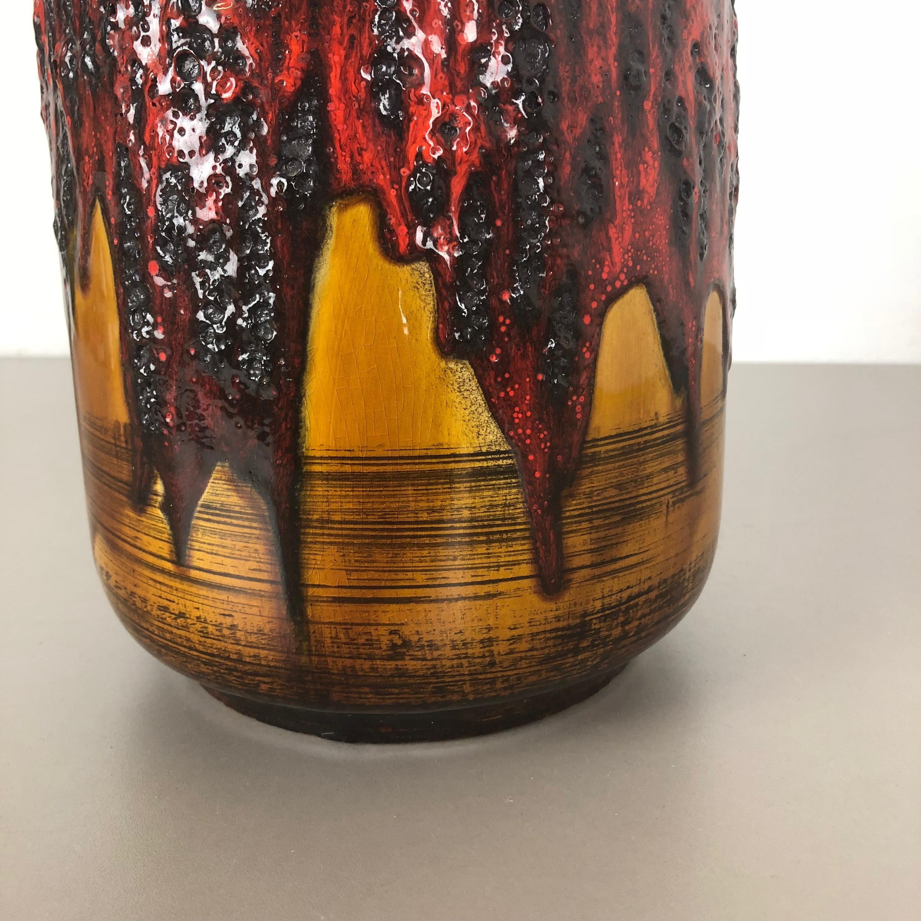 Große große Keramik-Vase Super Multi-Color Fett Lava Scheurich WGP, 1970er Jahre im Zustand „Gut“ im Angebot in Kirchlengern, DE