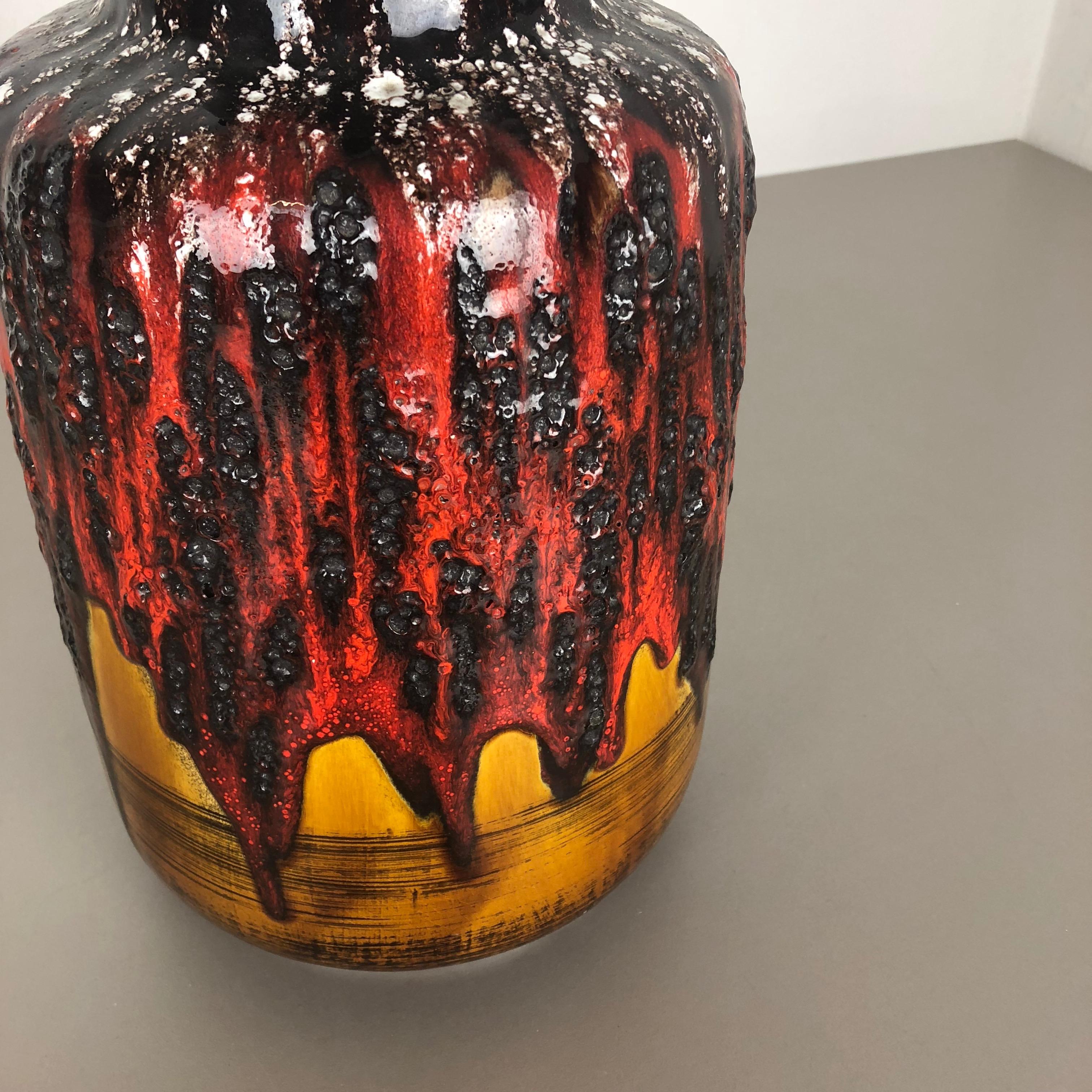 Große große Keramik-Vase Super Multi-Color Fett Lava Scheurich WGP, 1970er Jahre im Angebot 3