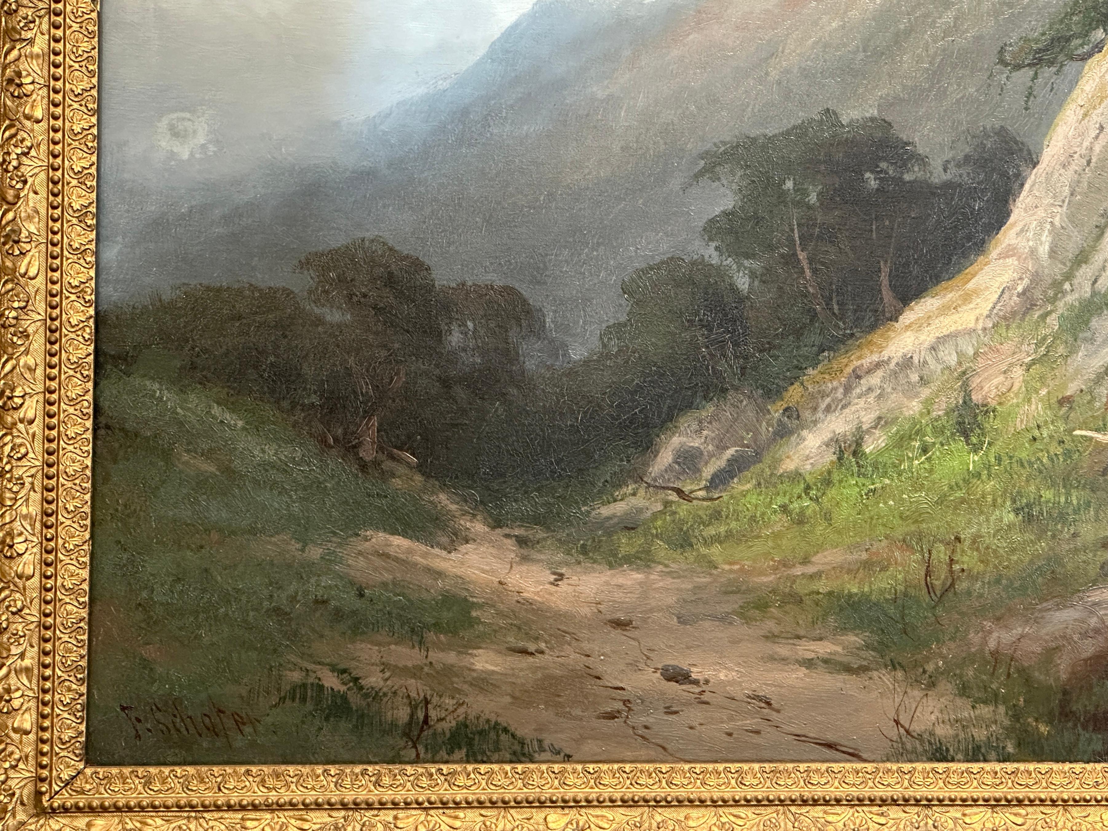 Canvas Pacific Northwest Landscape, Large Painting by Frederick Schafer For Sale