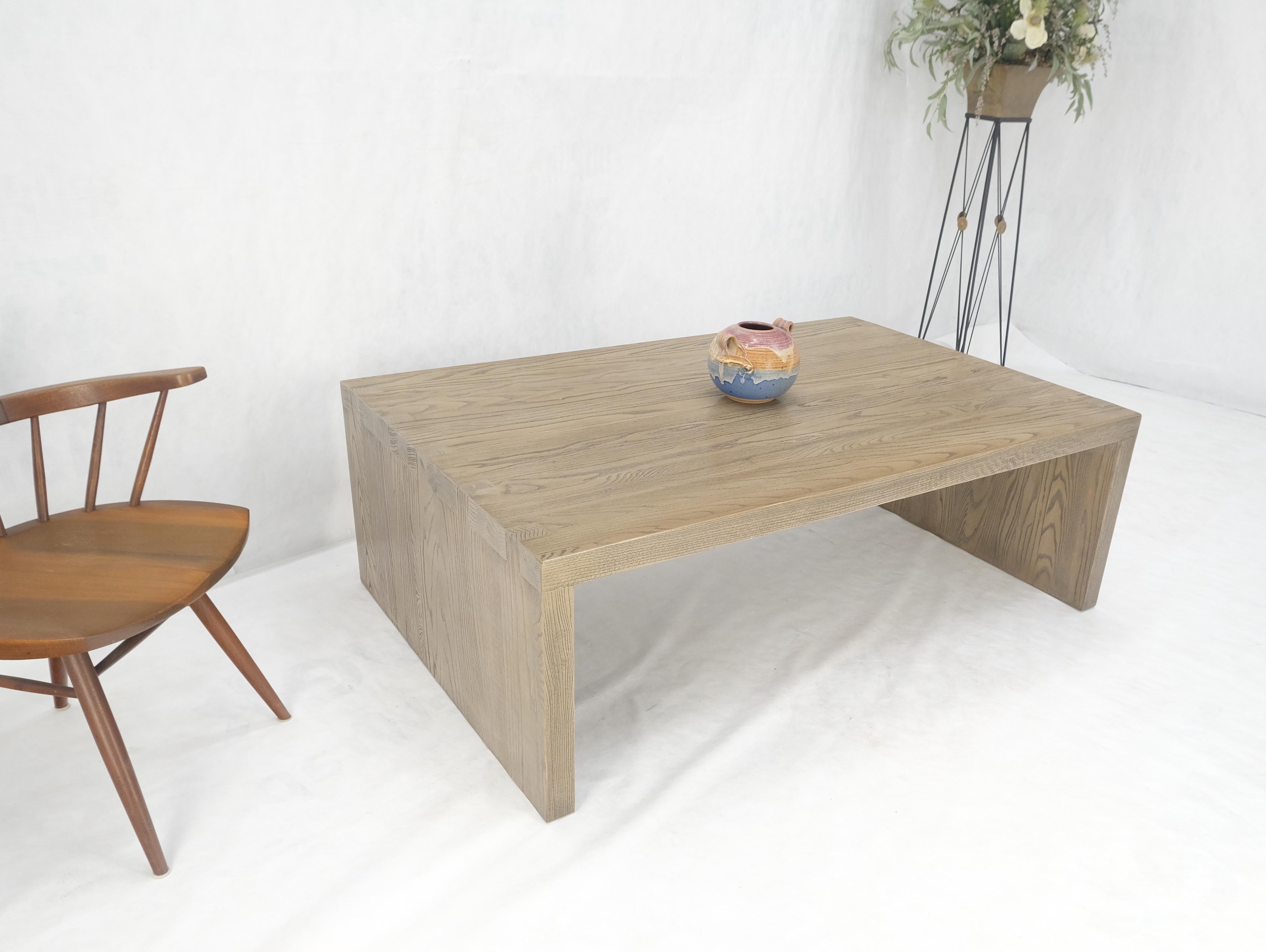 Mid-Century Modern Grande table basse à queue d'aronde 40x60 Rectangle Cerused White Wash Solid Oak MINT ! en vente