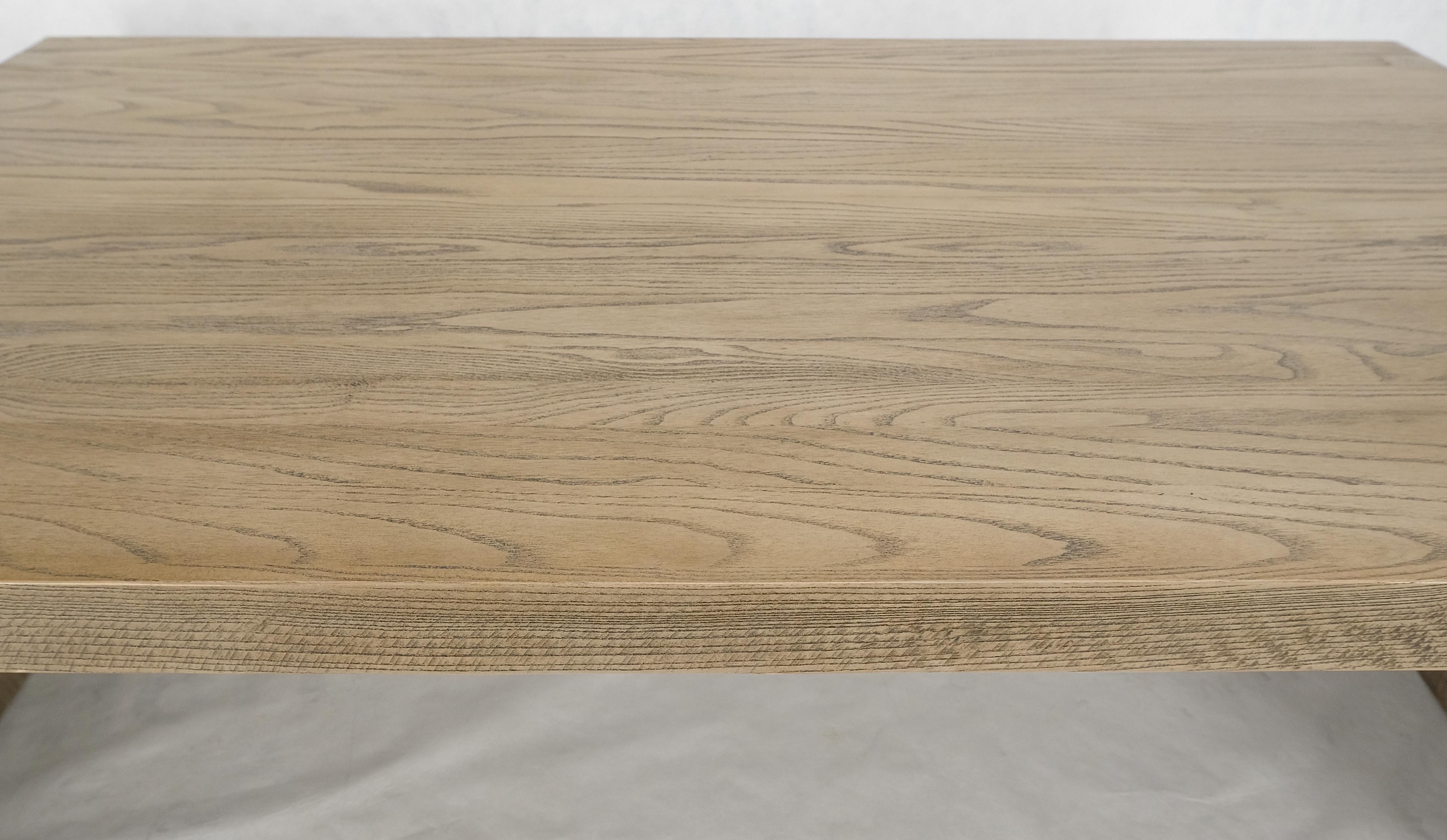 American Large 40x60 Rectangle Cerused White Wash Solid Oak Dovetailed Coffee Table MINT! For Sale