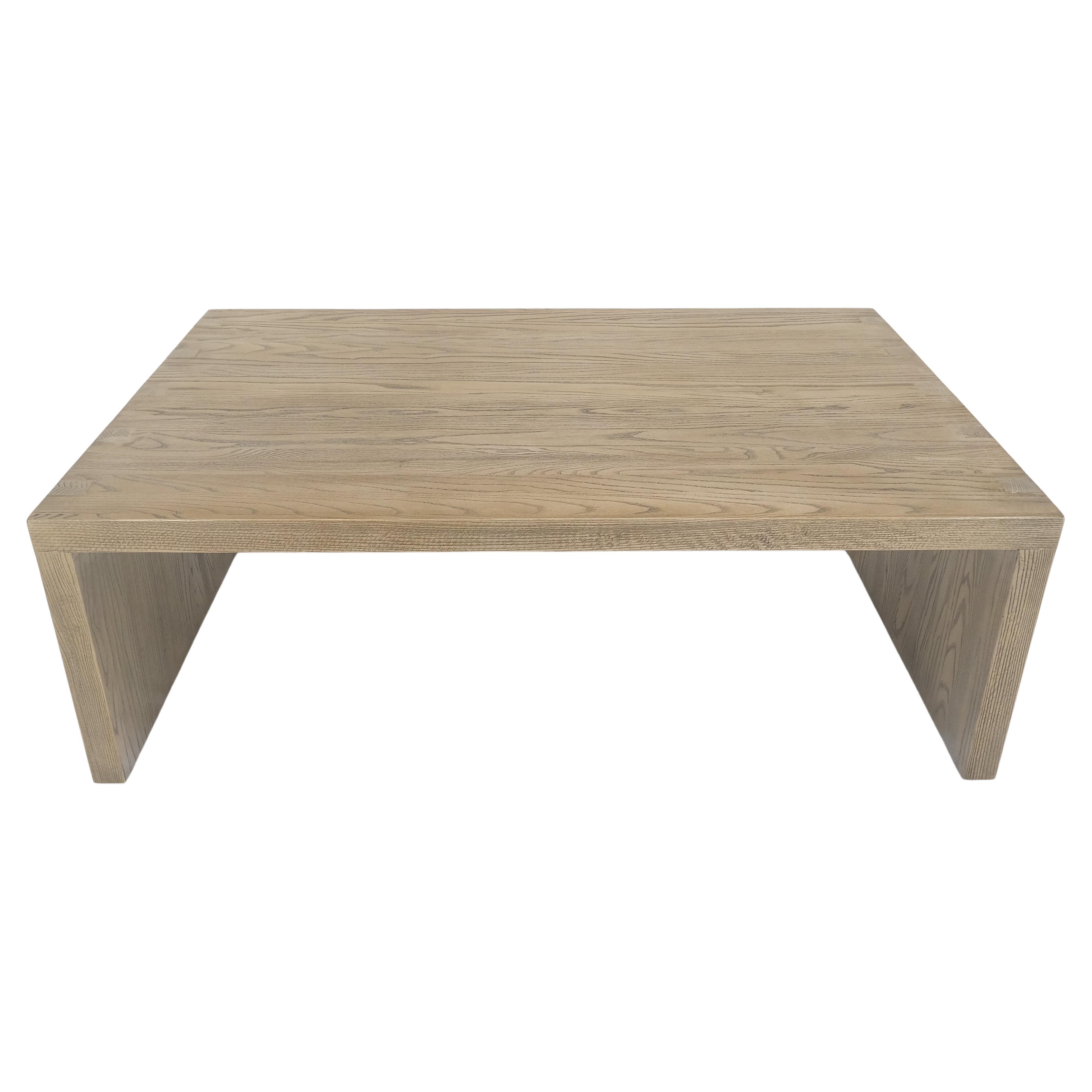 Large 40x60 Rectangle Cerused White Wash Solid Oak Dovetailed Coffee Table MINT! For Sale
