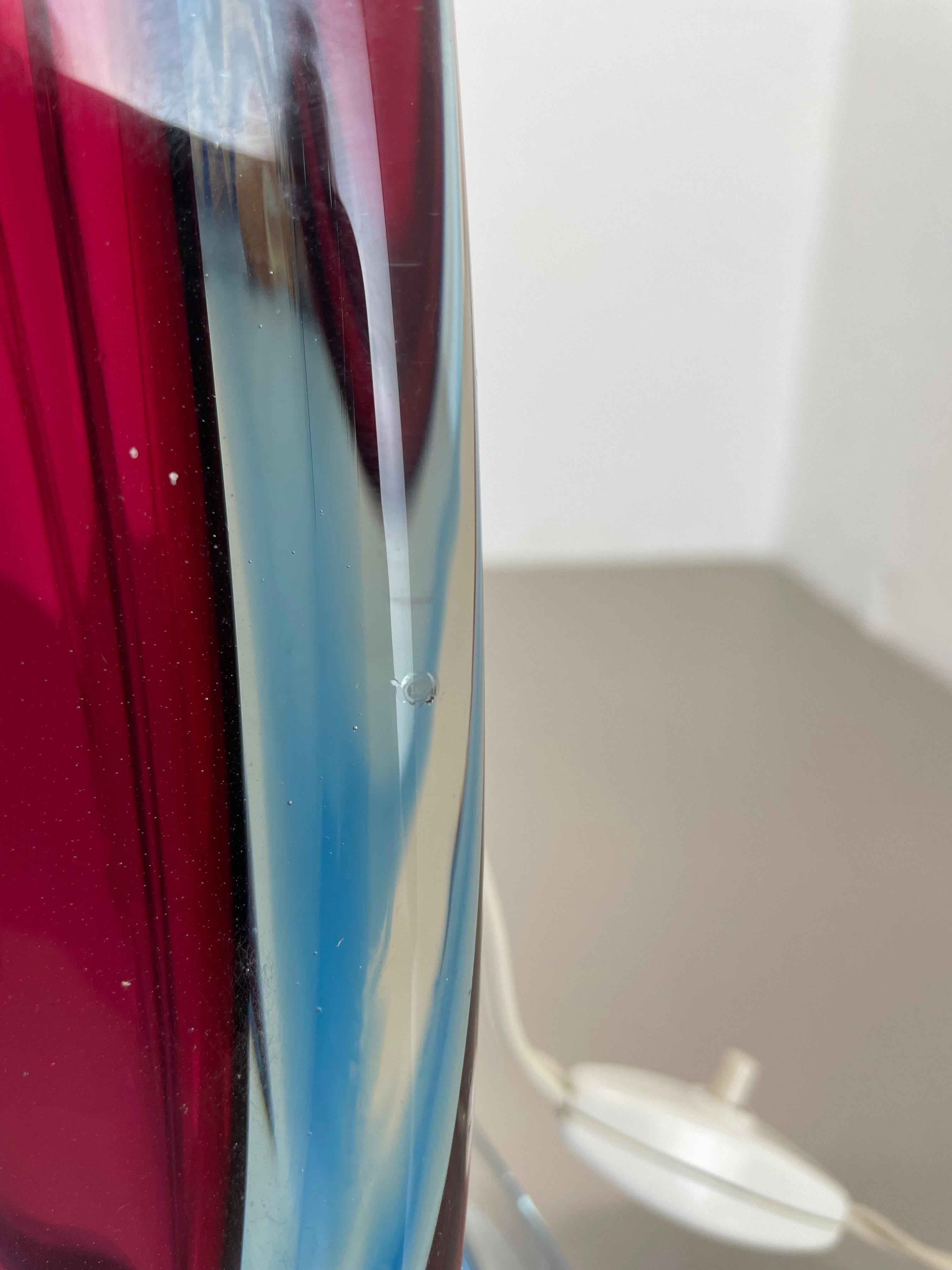 Großes Murano Glass Sommerso 41cm FLAVIO POLI attr. Tischleuchte, Italien, 1960er-Jahre im Angebot 3