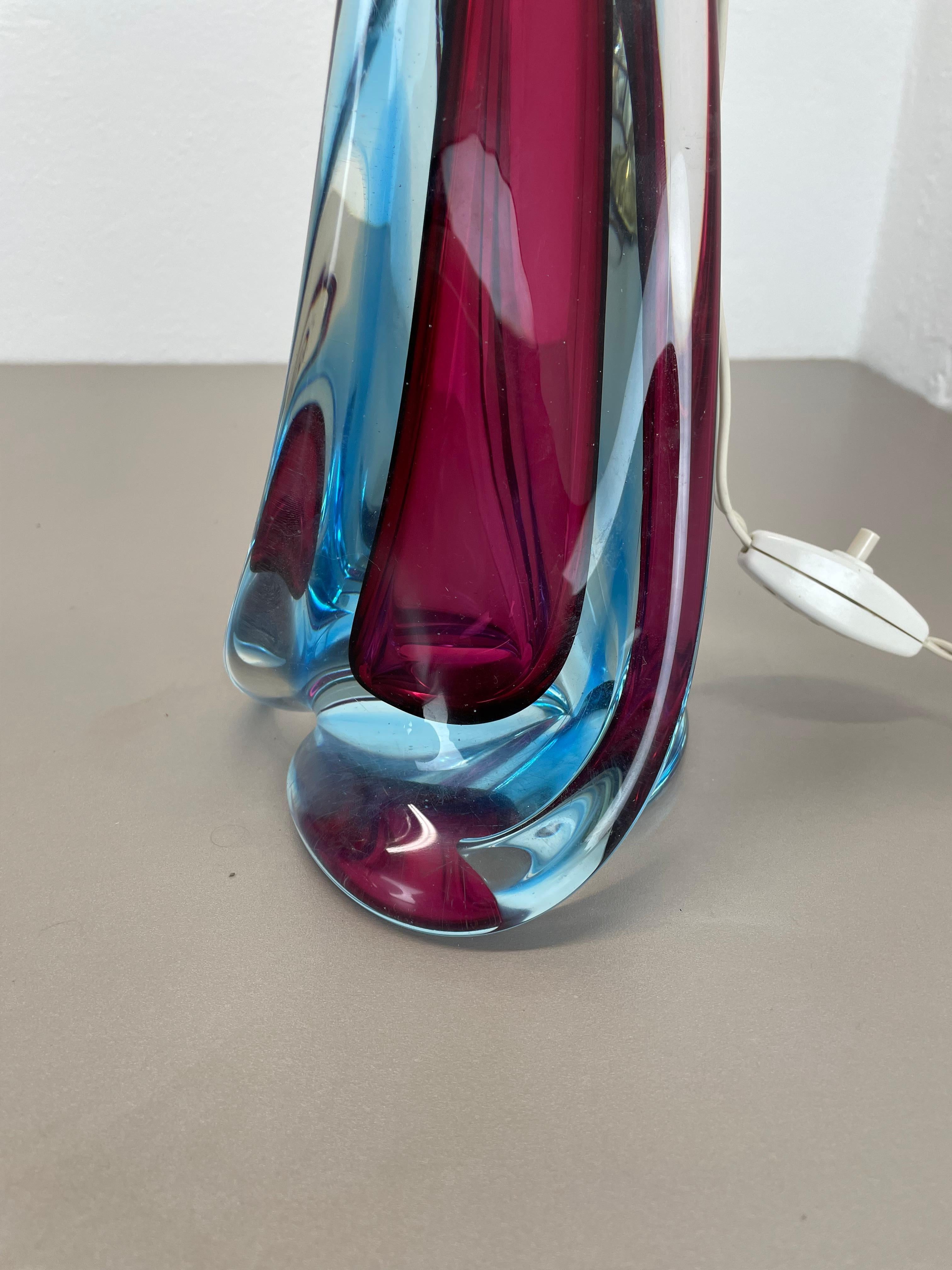 Großes Murano Glass Sommerso 41cm FLAVIO POLI attr. Tischleuchte, Italien, 1960er-Jahre im Angebot 4