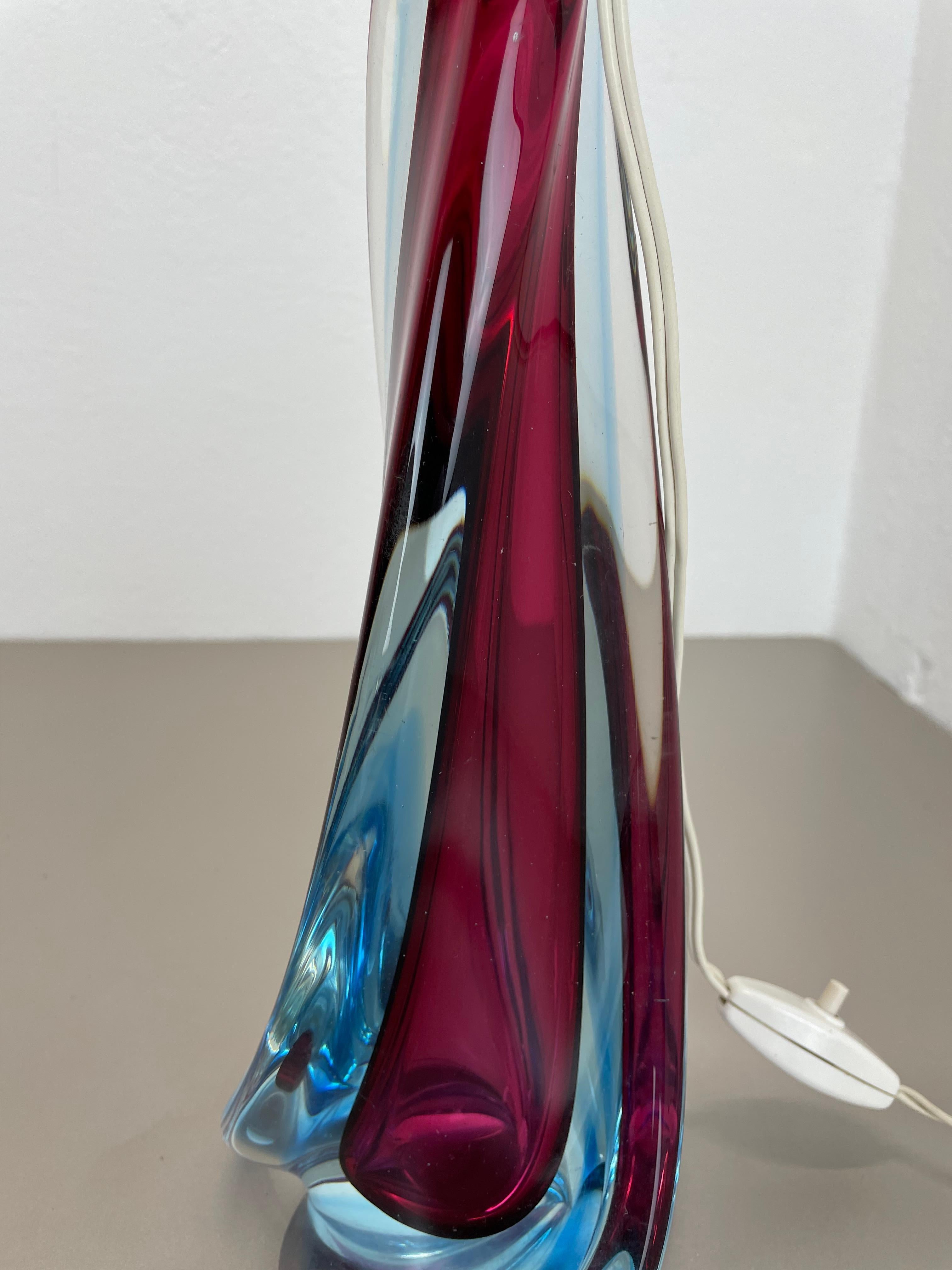 Großes Murano Glass Sommerso 41cm FLAVIO POLI attr. Tischleuchte, Italien, 1960er-Jahre im Angebot 5