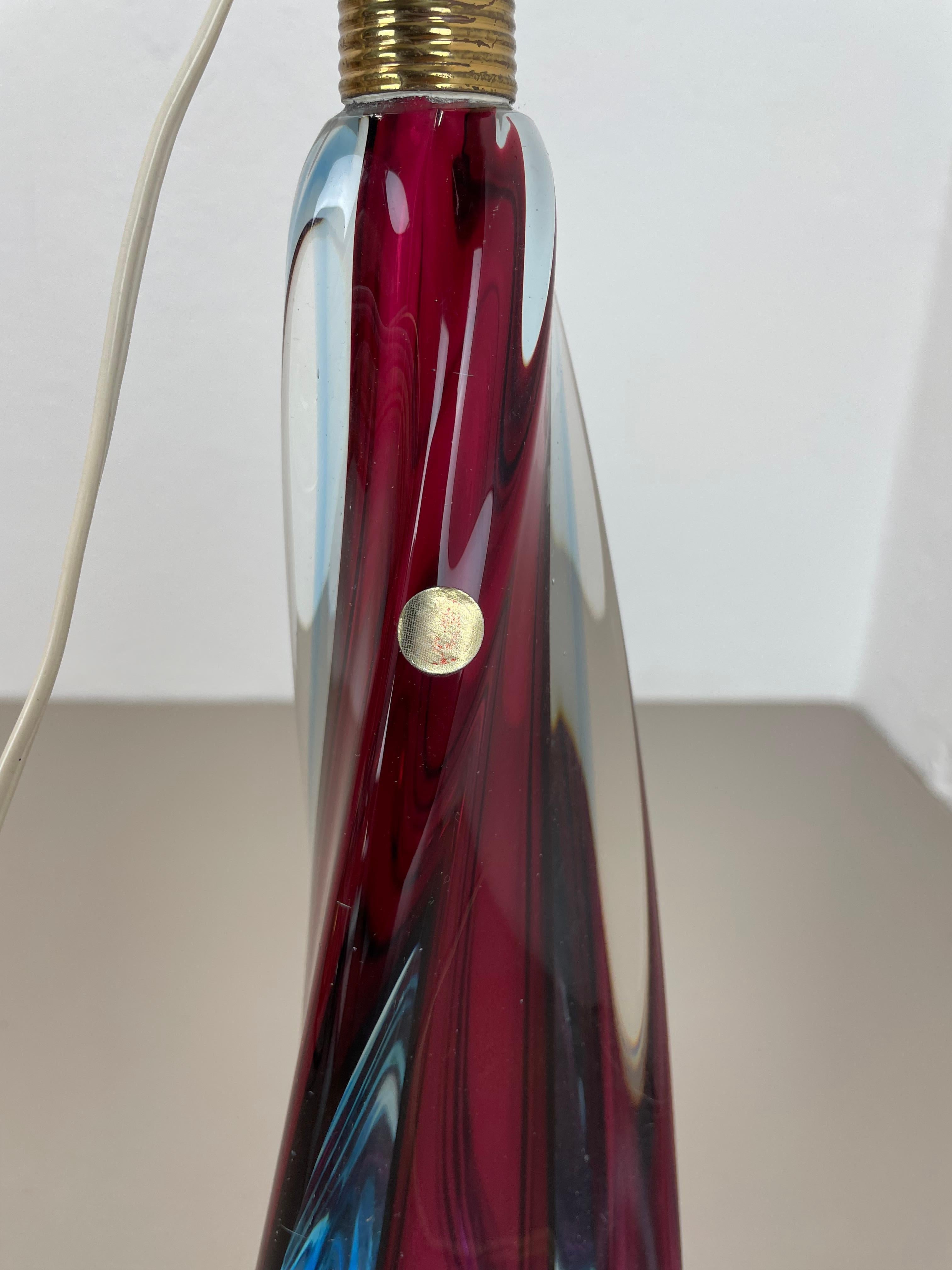 Großes Murano Glass Sommerso 41cm FLAVIO POLI attr. Tischleuchte, Italien, 1960er-Jahre im Angebot 8