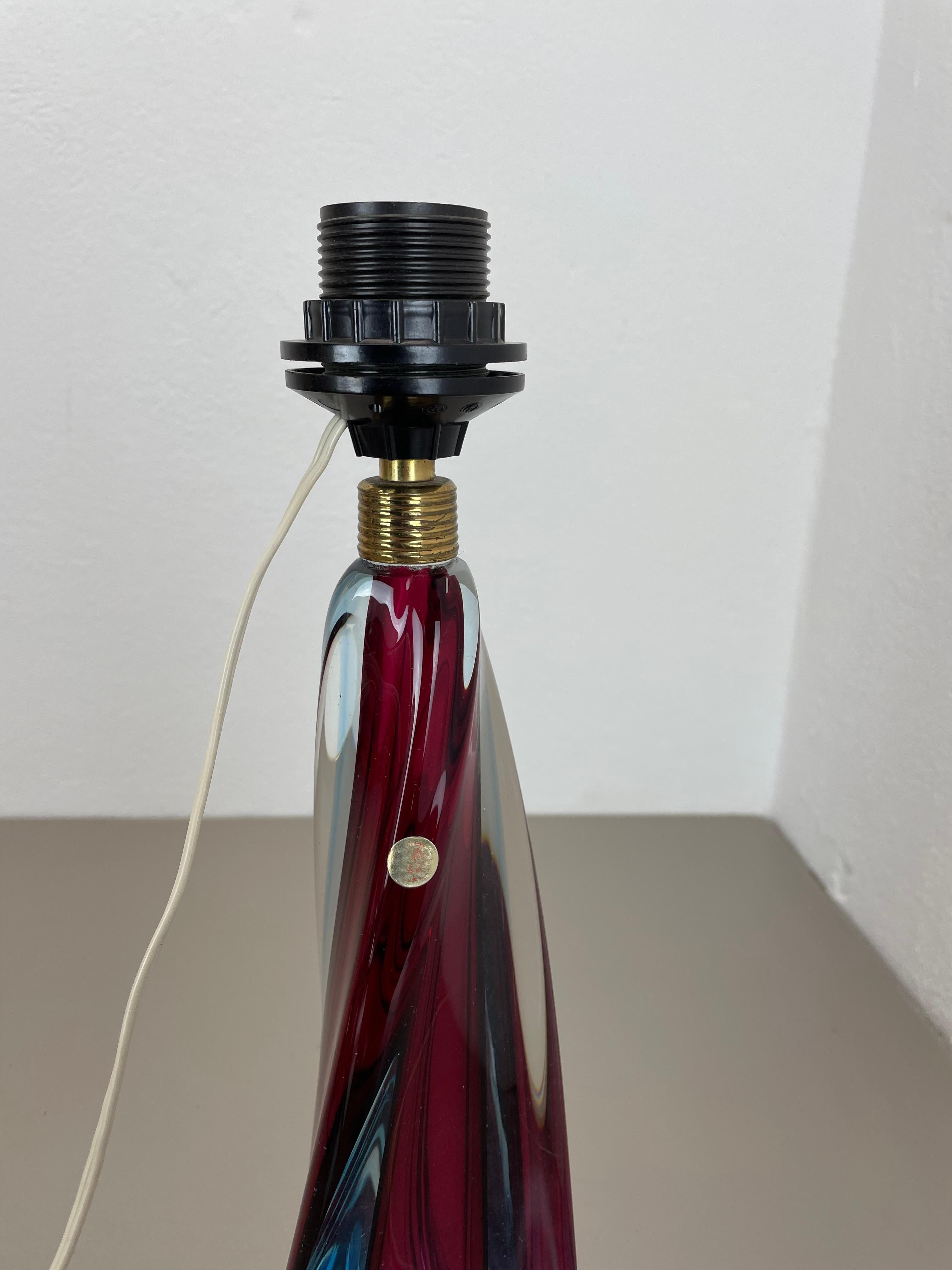 Großes Murano Glass Sommerso 41cm FLAVIO POLI attr. Tischleuchte, Italien, 1960er-Jahre im Angebot 9