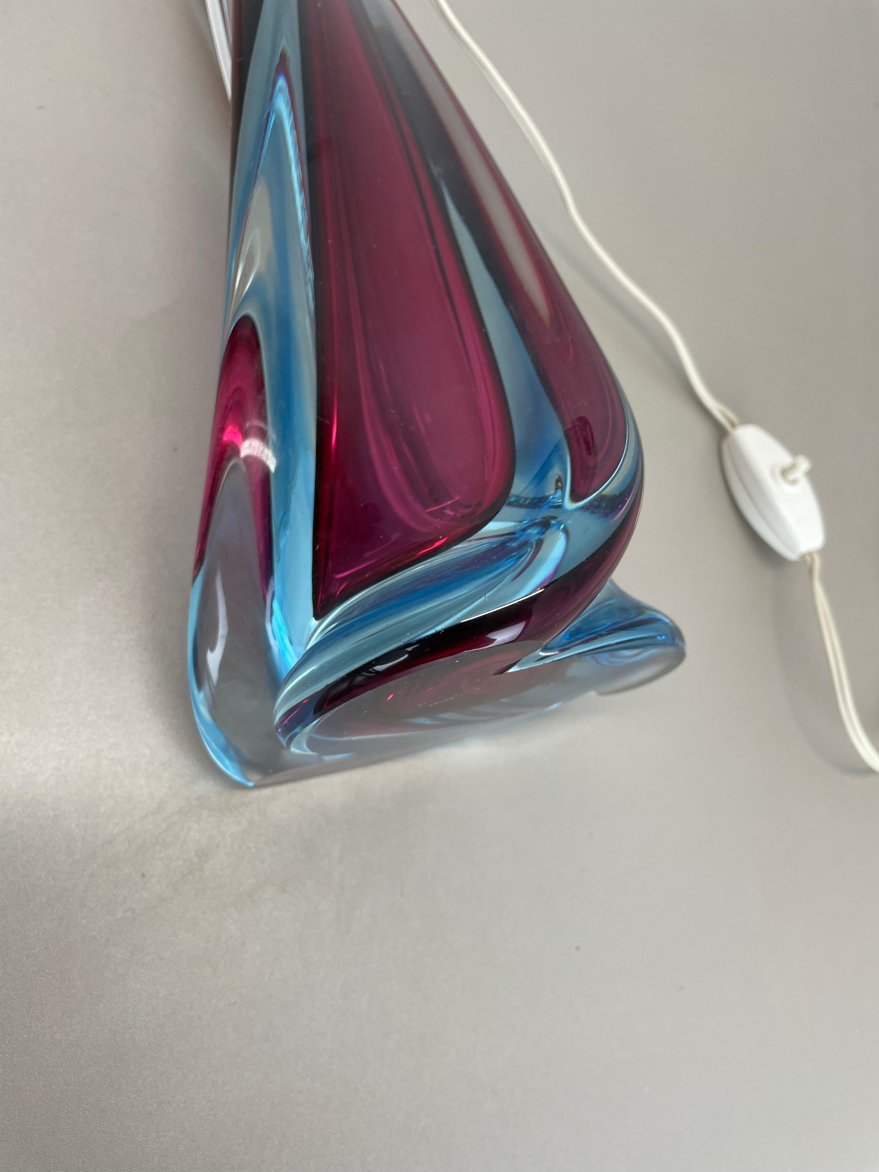 Großes Murano Glass Sommerso 41cm FLAVIO POLI attr. Tischleuchte, Italien, 1960er-Jahre im Angebot 10