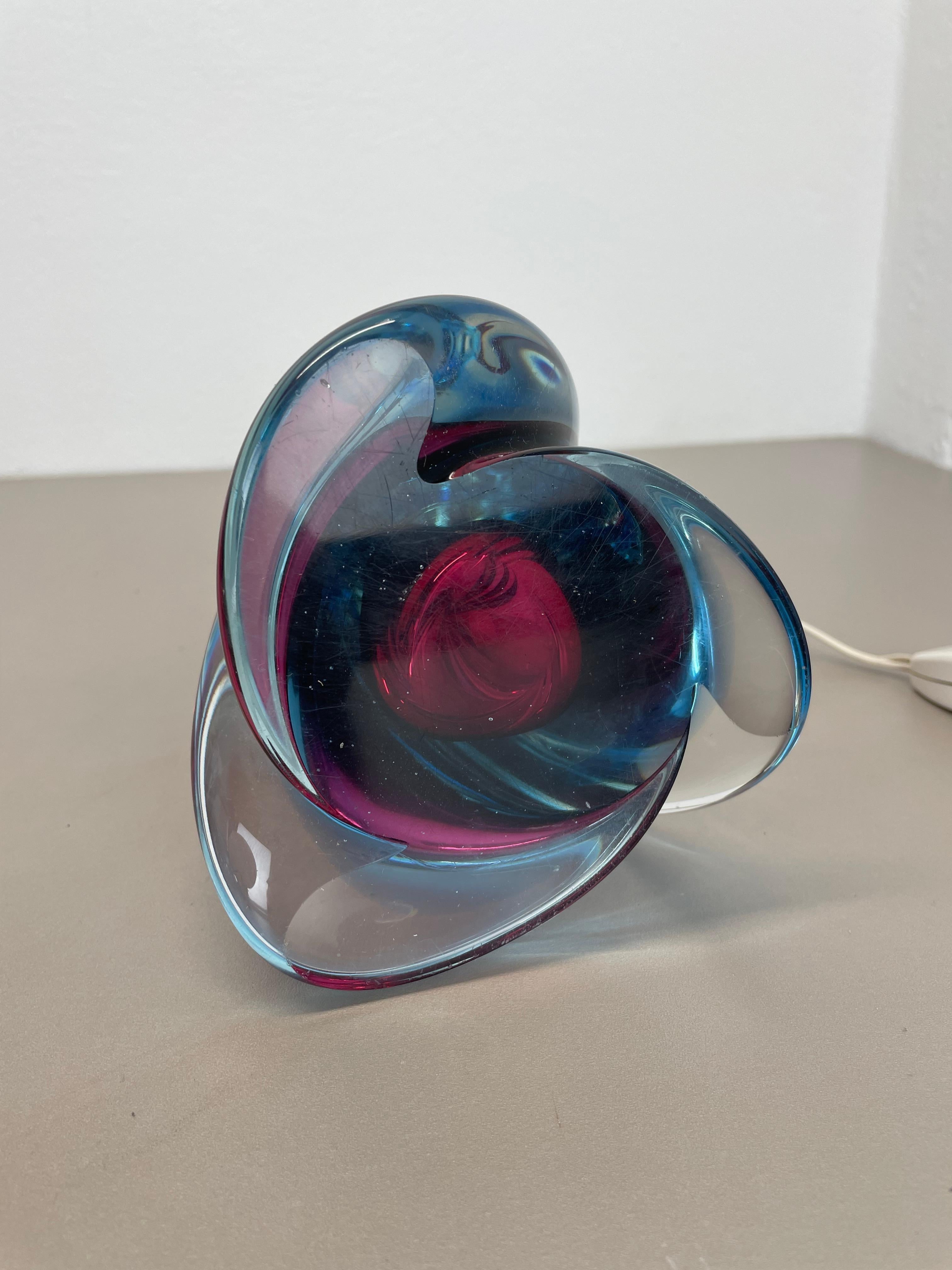 Großes Murano Glass Sommerso 41cm FLAVIO POLI attr. Tischleuchte, Italien, 1960er-Jahre im Angebot 11