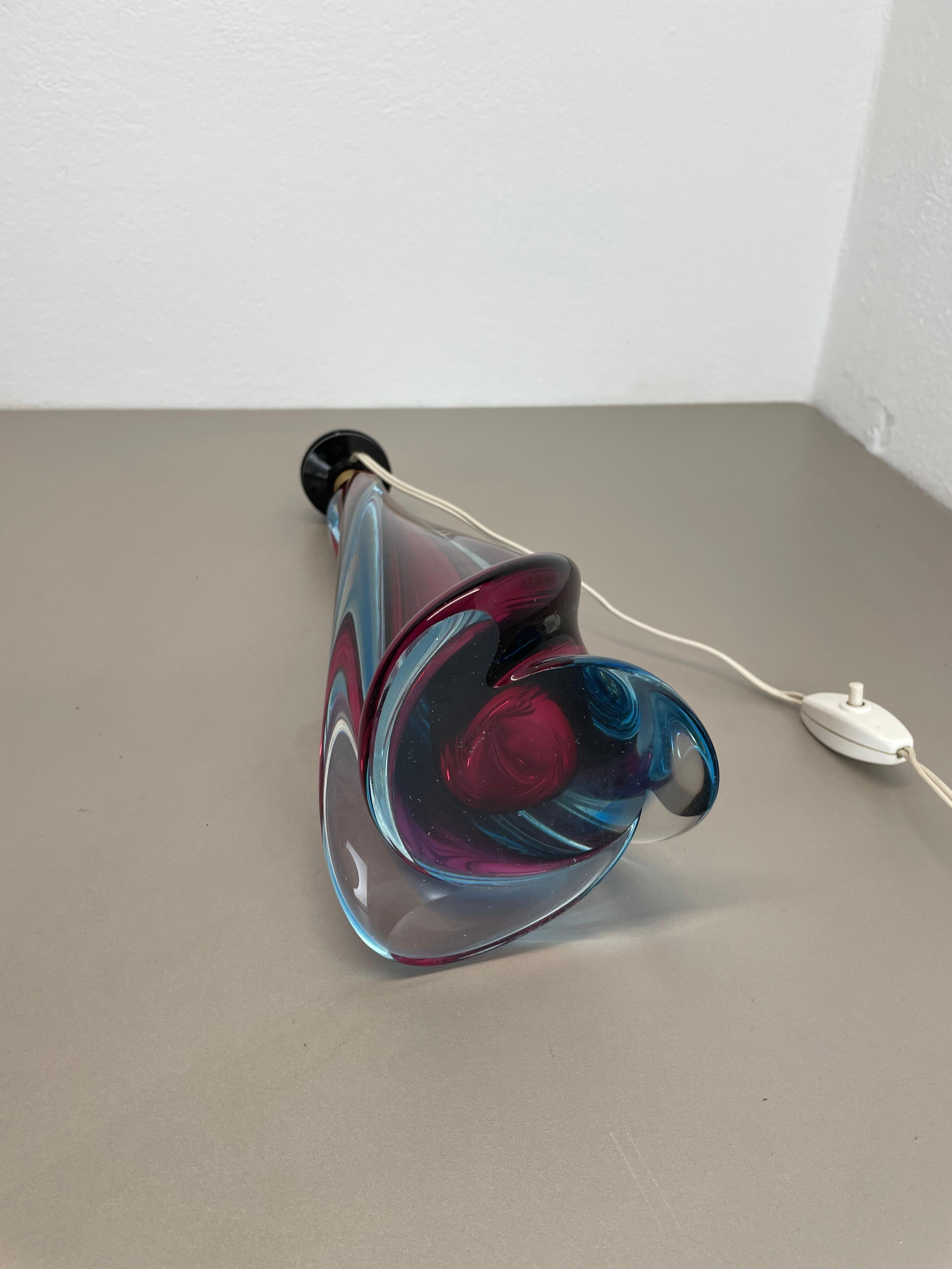 Großes Murano Glass Sommerso 41cm FLAVIO POLI attr. Tischleuchte, Italien, 1960er-Jahre im Angebot 12