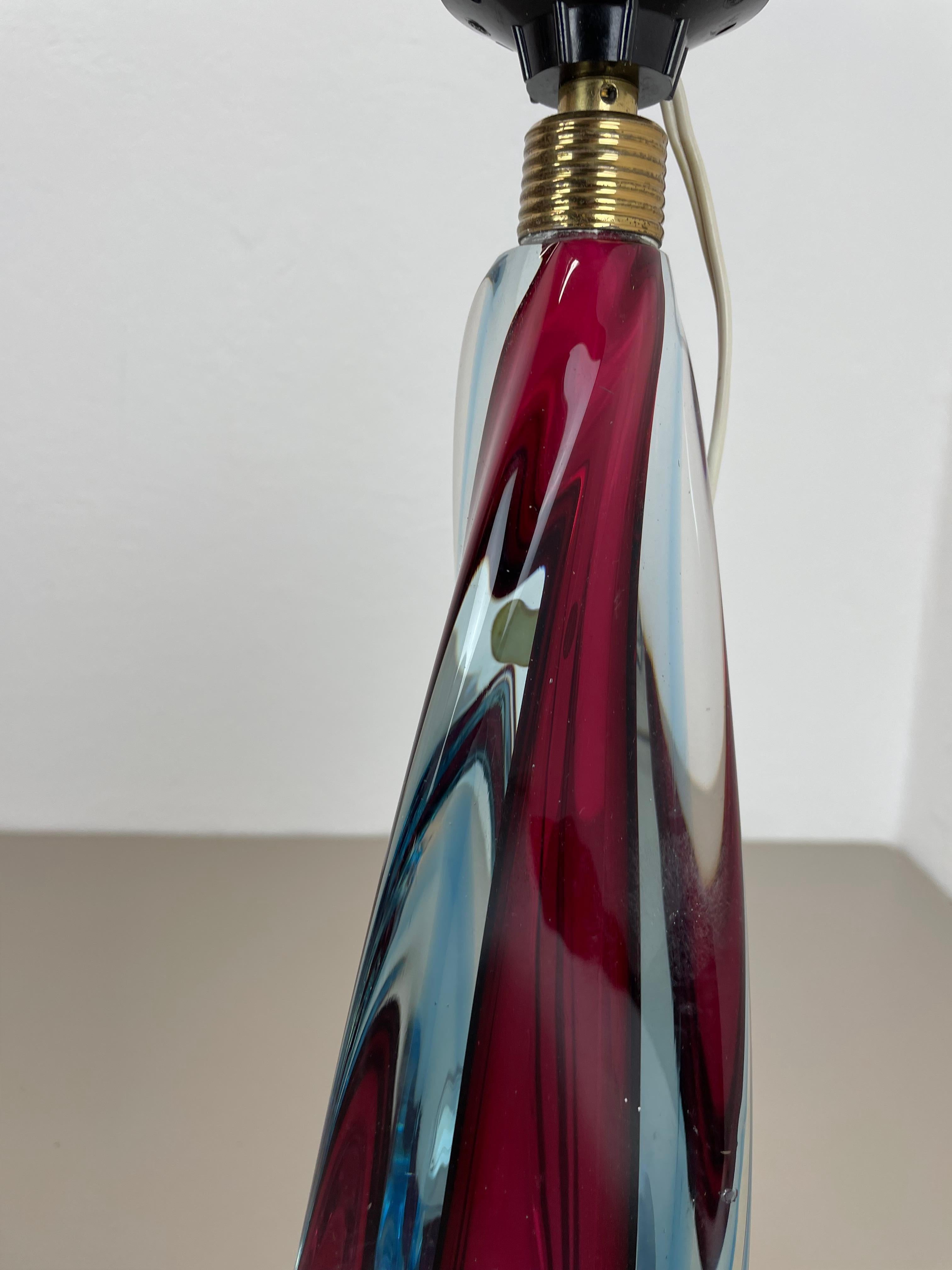 Großes Murano Glass Sommerso 41cm FLAVIO POLI attr. Tischleuchte, Italien, 1960er-Jahre im Angebot 1