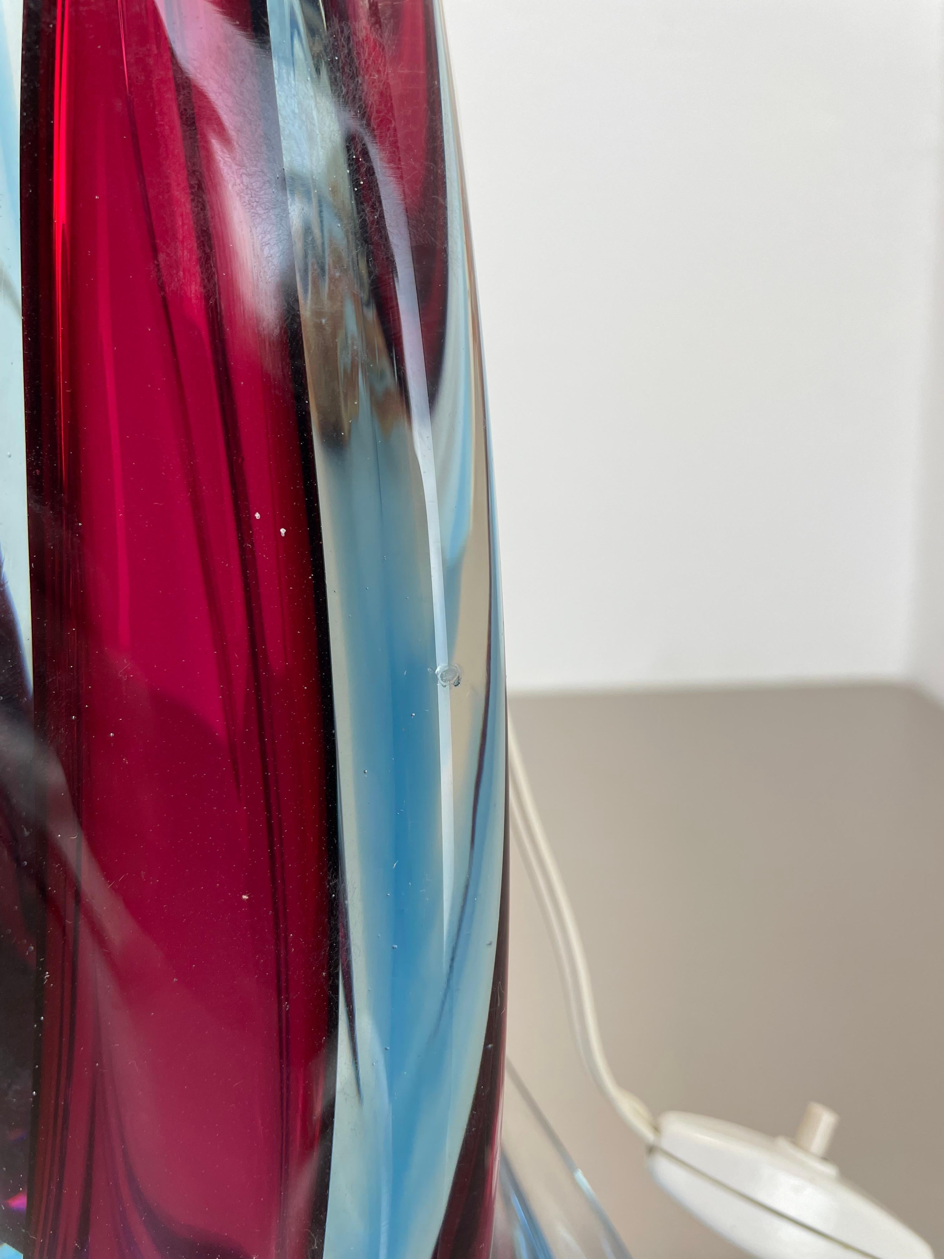 Großes Murano Glass Sommerso 41cm FLAVIO POLI attr. Tischleuchte, Italien, 1960er-Jahre im Angebot 2
