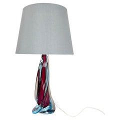 Grande 41cm Sommerso Murano Glass FLAVIO POLI attr. Lámpara de mesa, Italia, años 60