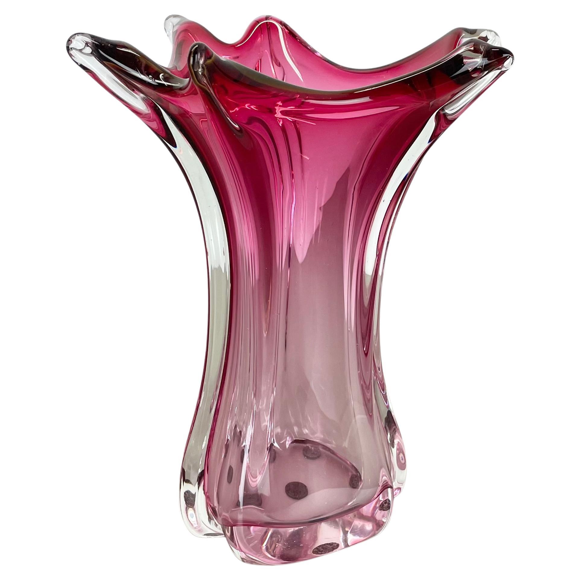 Large 4.1kg 32cm Murano "Chambord" Glass Vase by Fratelli Toso, Italy, 1970s
