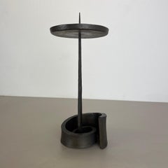 Large 3.9kg Brutalist Bronze Candleholder by Manfred Bergmeister, 1970s