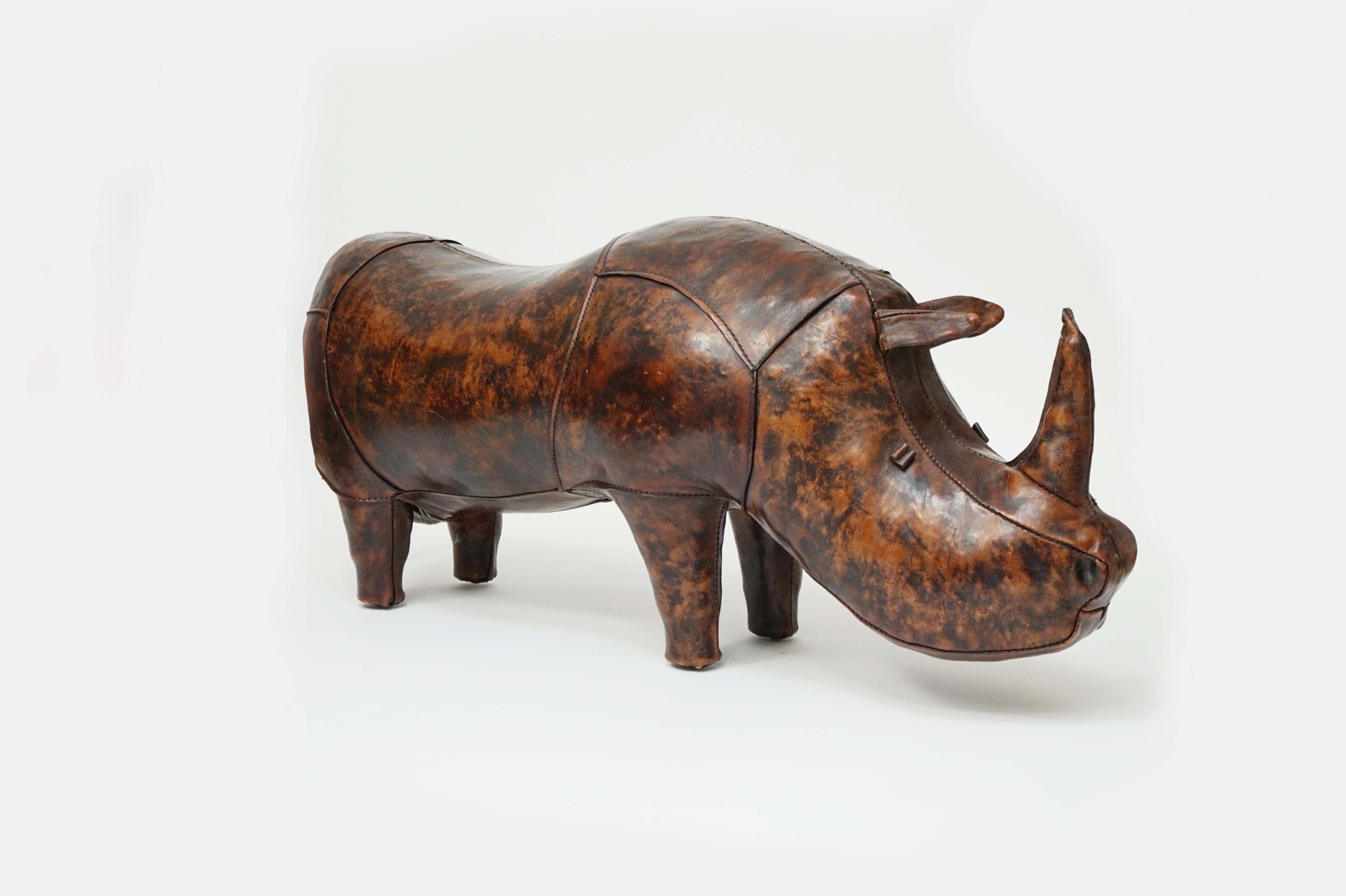 leather rhino ottoman