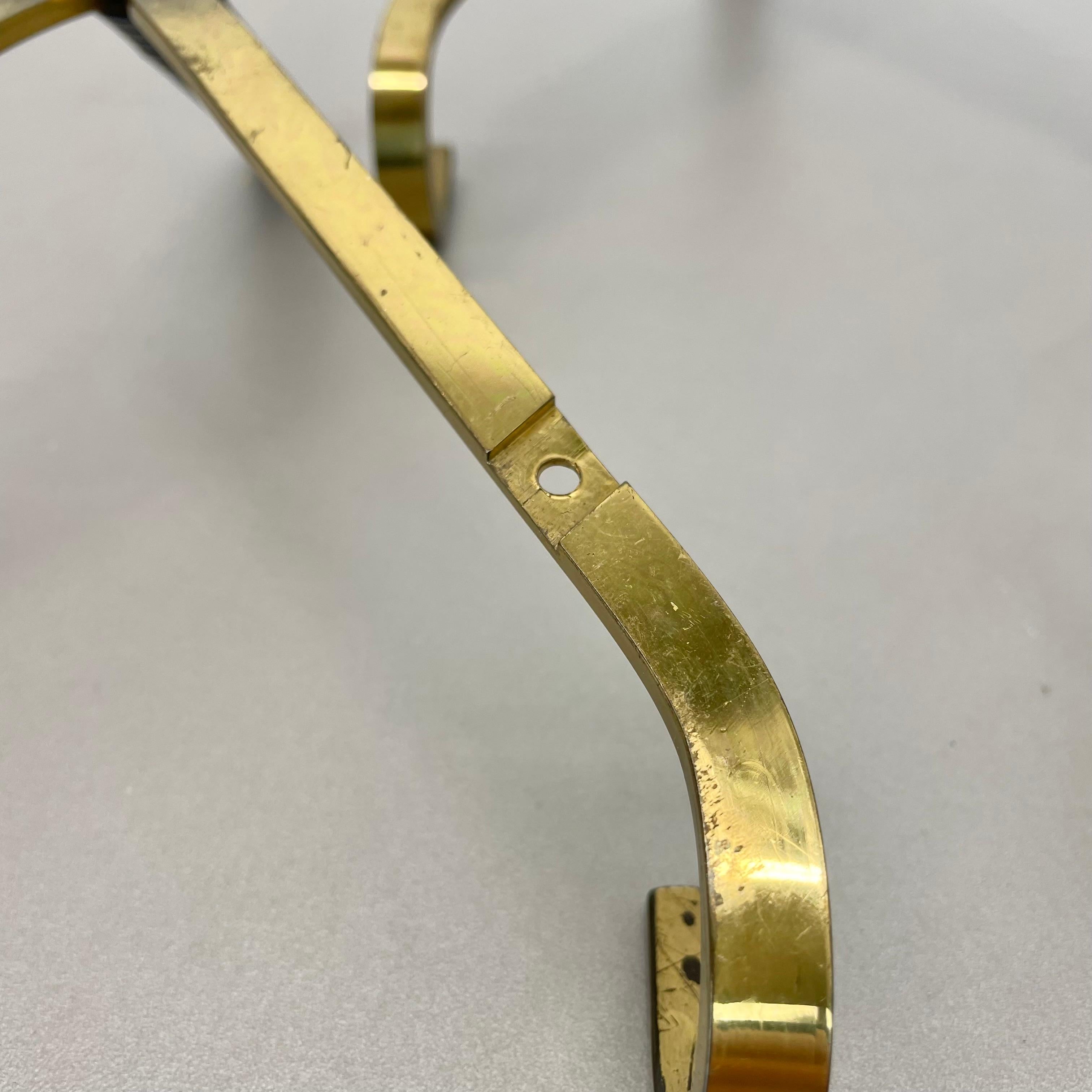 large 43cm Auböck Style brass Wardrobe Hook Coat Rack Element, France 1950s 9