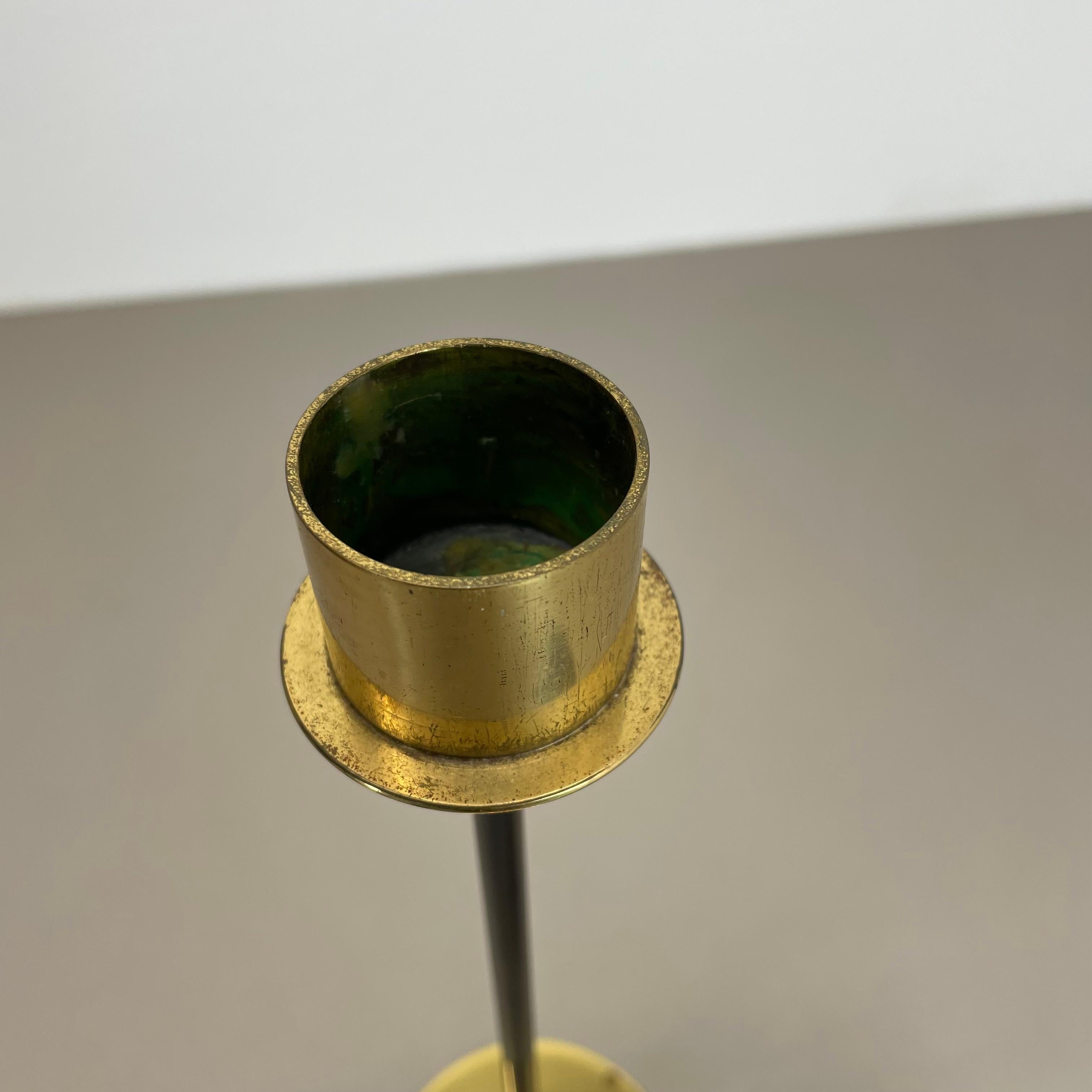 large 43cm Brass Glass Candleholder Made by Hans-Agne Jakobsson Ab, Sweden 1960s For Sale 7