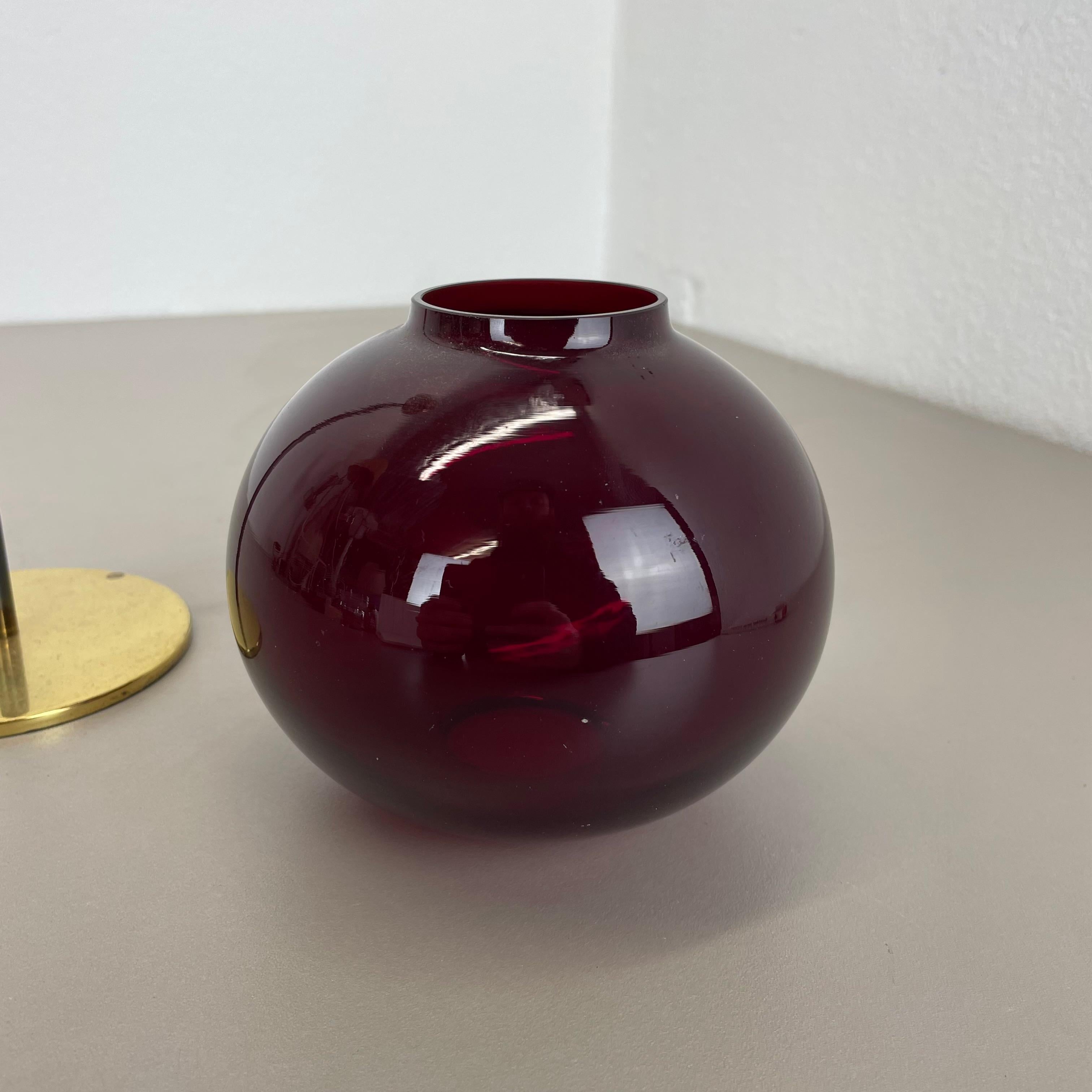 large 43cm Brass Glass Candleholder Made by Hans-Agne Jakobsson Ab, Sweden 1960s For Sale 11