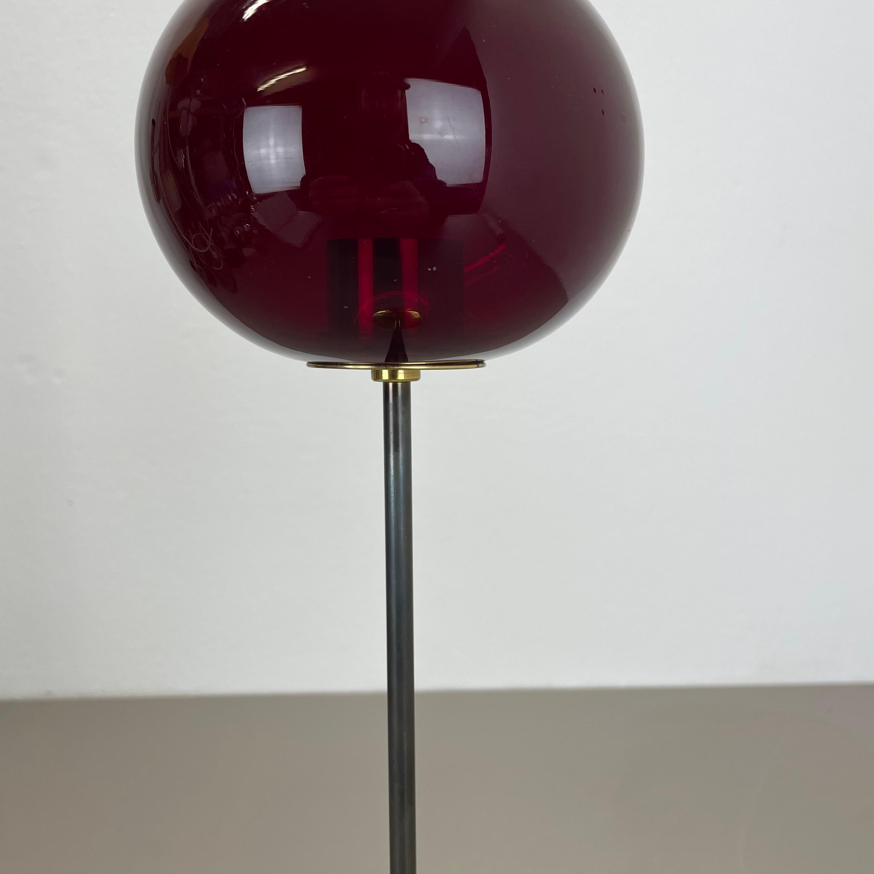 20th Century large 43cm Brass Glass Candleholder Made by Hans-Agne Jakobsson Ab, Sweden 1960s For Sale