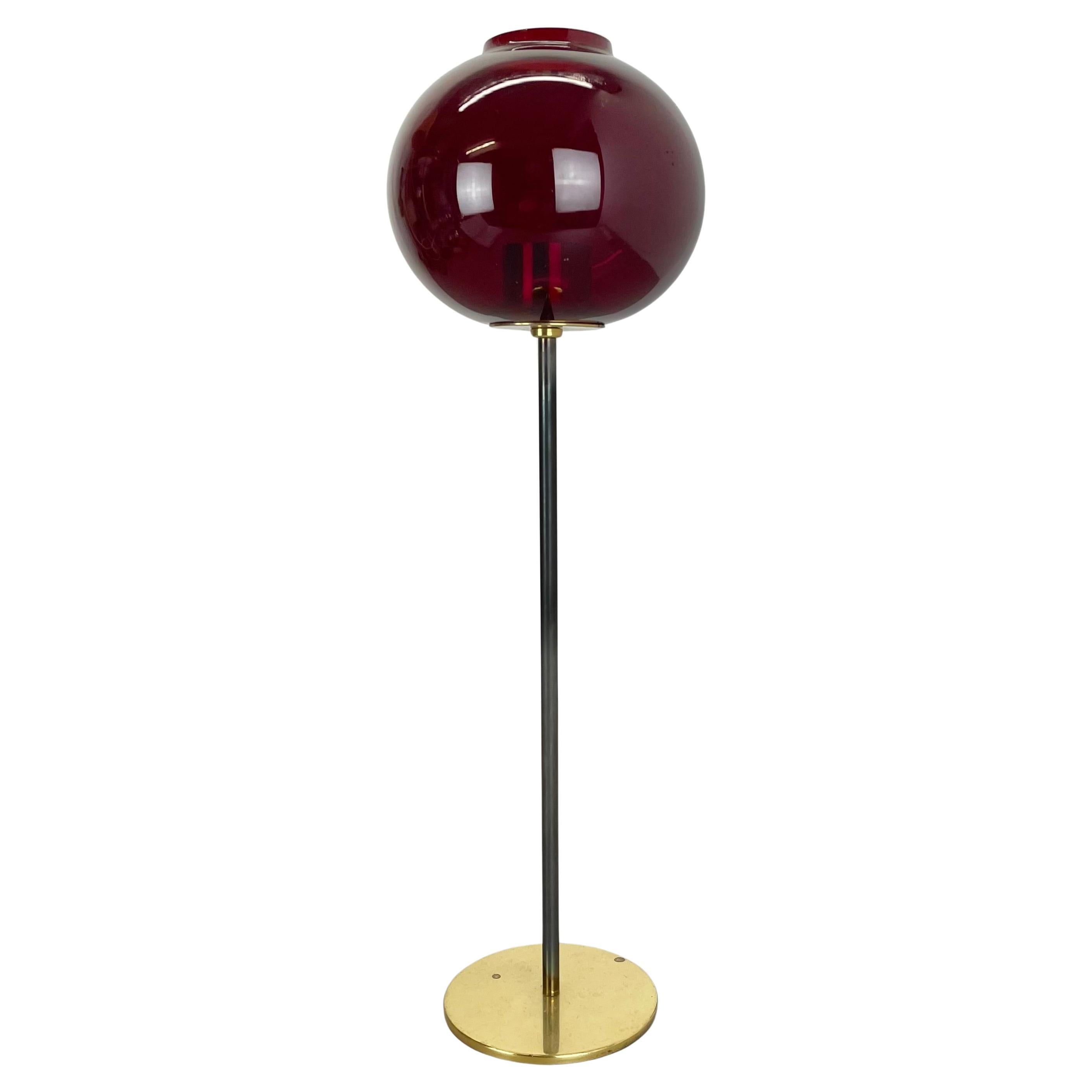 large 43cm Brass Glass Candleholder Made by Hans-Agne Jakobsson Ab, Sweden 1960s For Sale