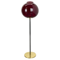 large 43cm Brass Glass Candleholder Made by Hans-Agne Jakobsson Ab, Sweden 1960s