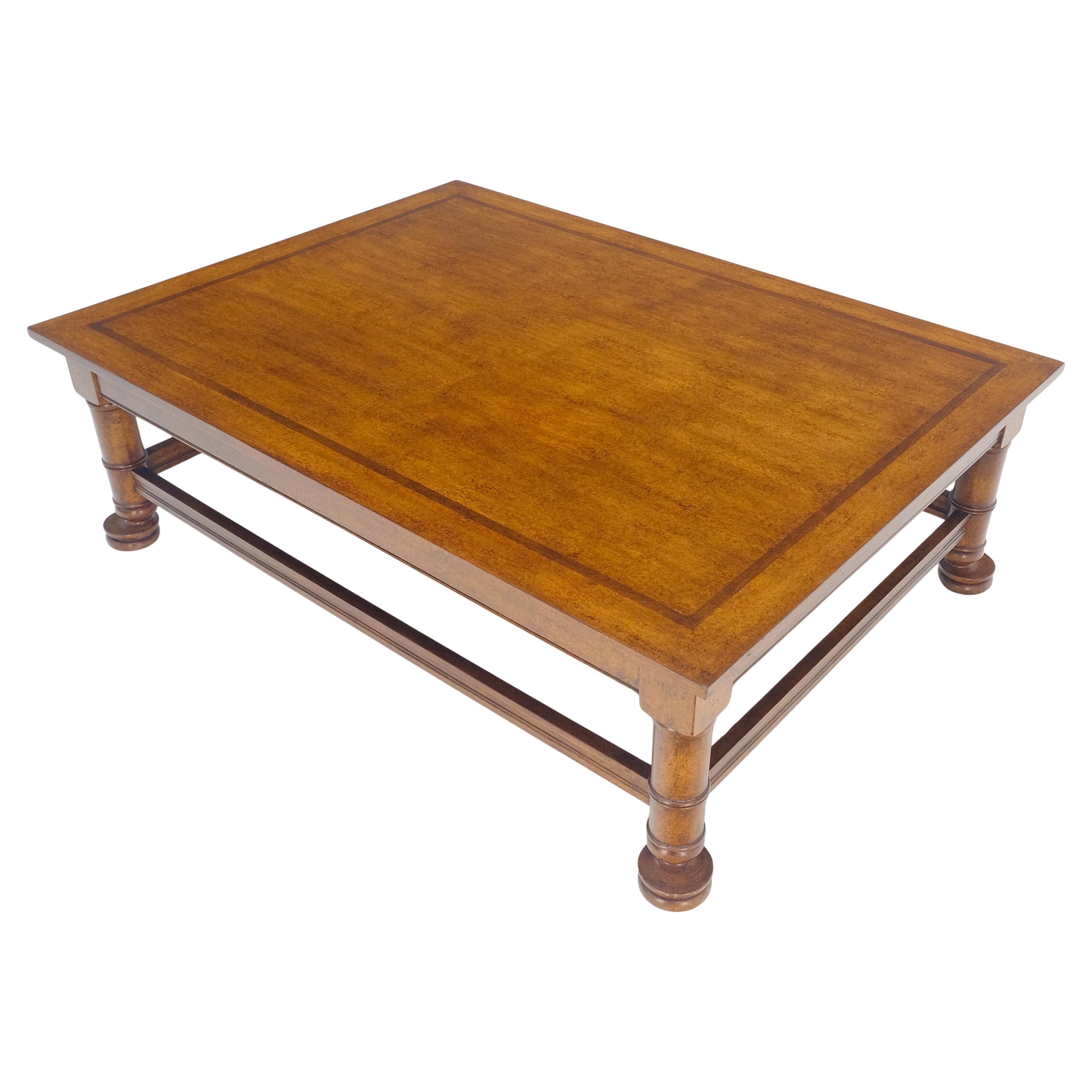Large 44x60 Rectangle Turned Legs English Style Coffee Table MINT For Sale