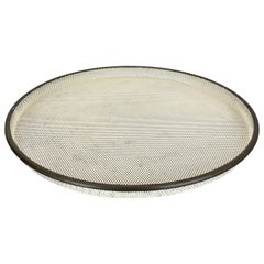 Large 45cm Metal brass Tray "hole pattern" in Mathieu Matégot STYLE, 1950s no 2