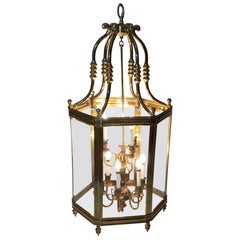 Large Brass Hanging Chandelier Or Lantern