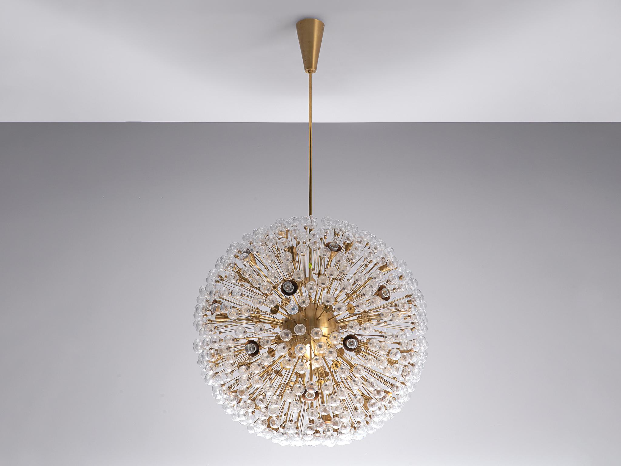Large 'Sputnik' Chandeliers in Brass and Glass 47in./120cm 2
