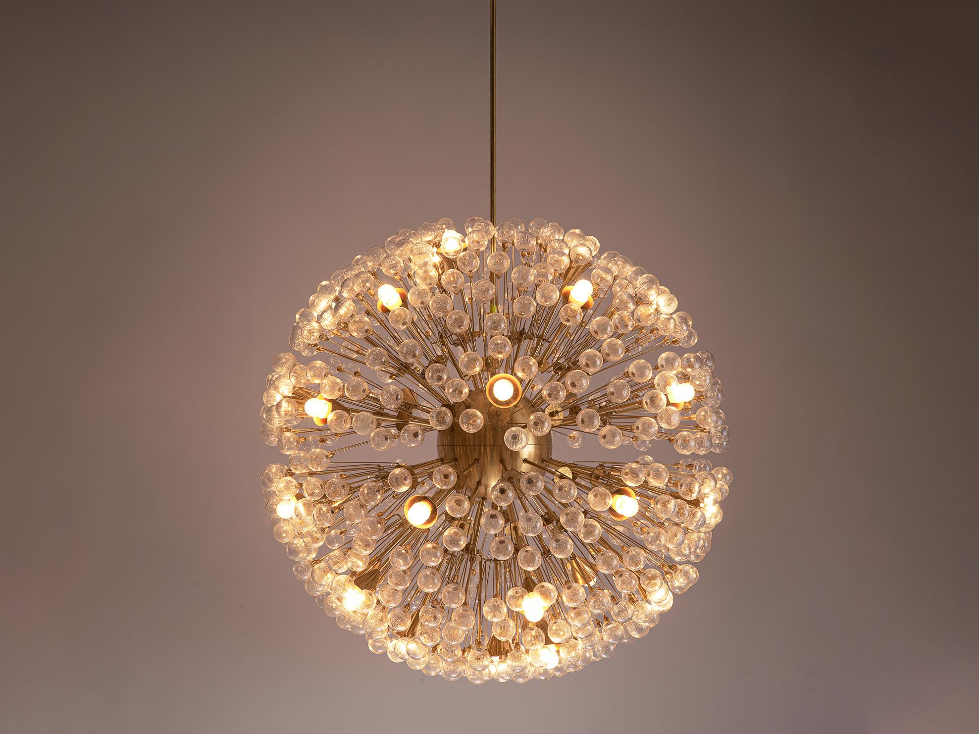 Austrian 'Sputnik' Chandelier in Brass and Glass